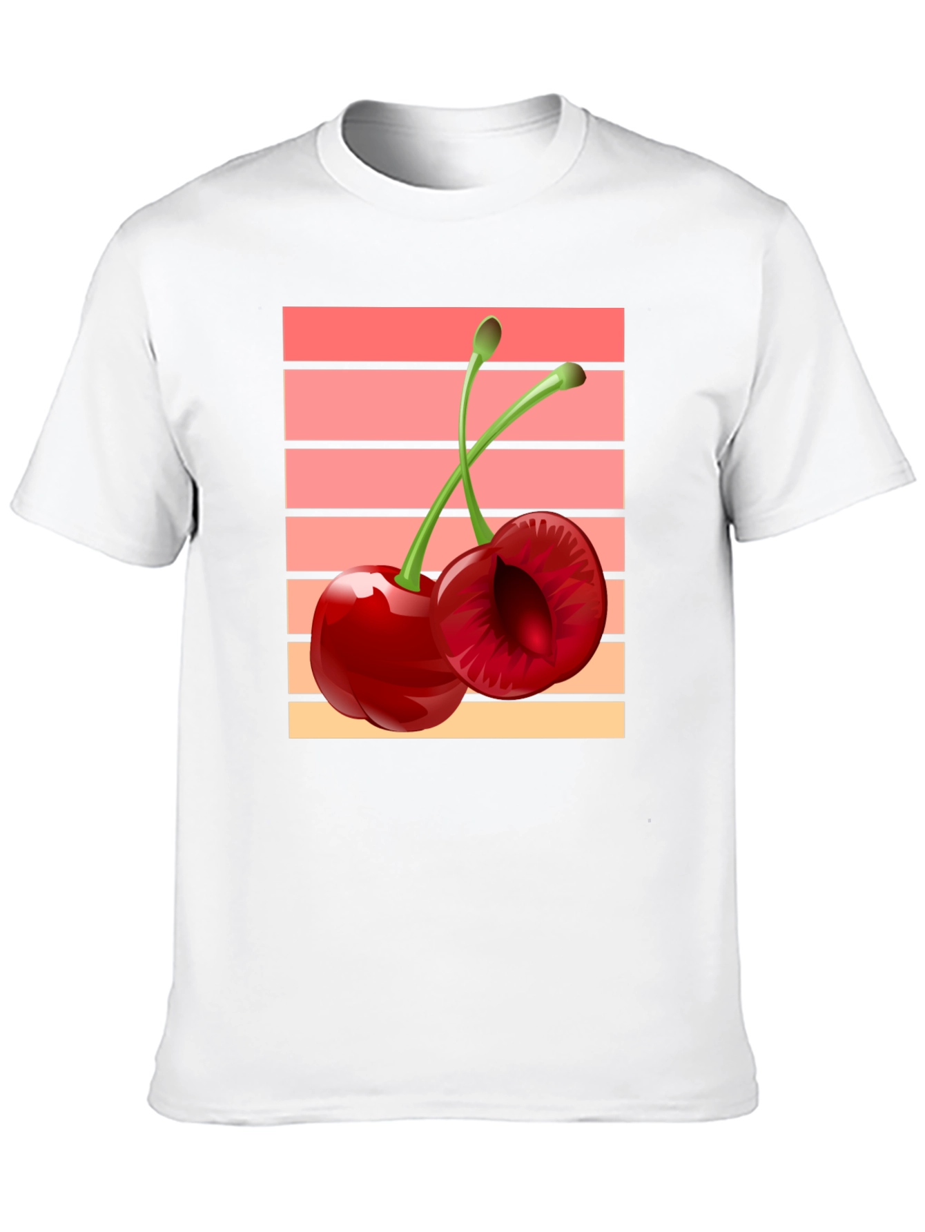 Retro Cherry Graphic Black T-Shirt