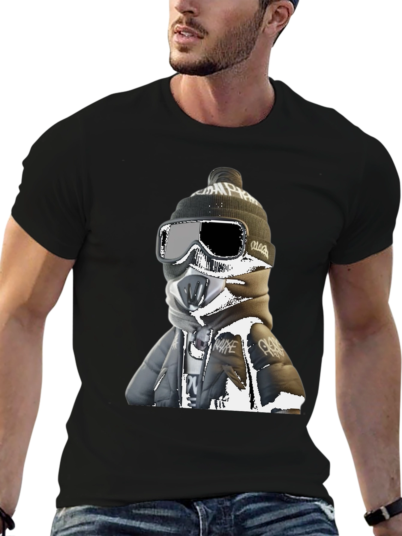 Cool Winter Rider Graphic Tee - Black