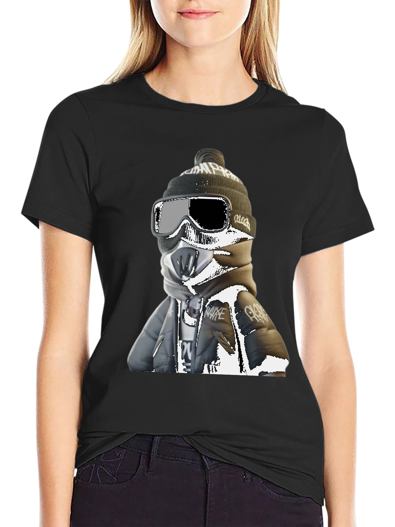 Cool Winter Rider Graphic Tee - Black