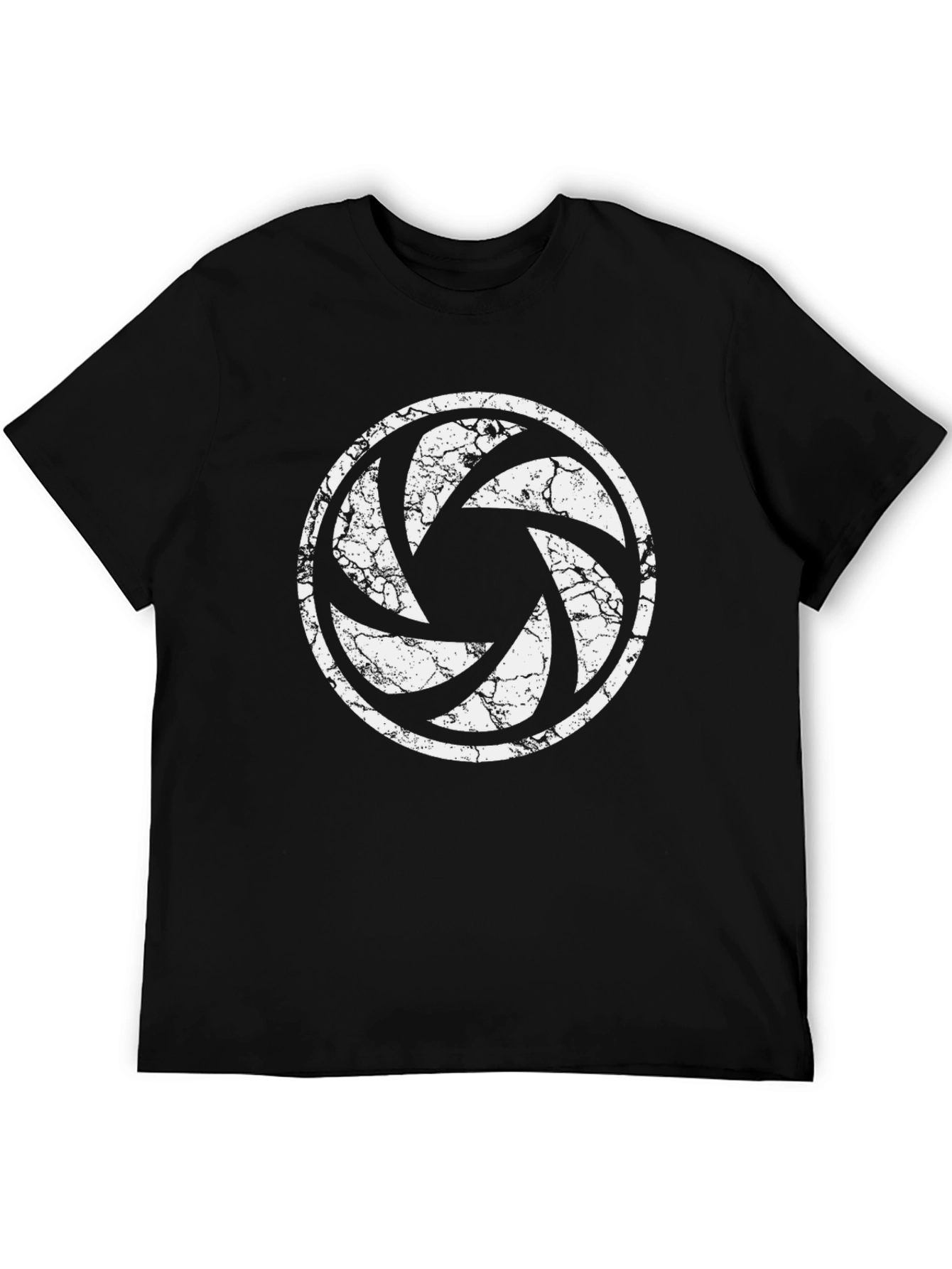Photographer Aperture Distressed Black T-Shirt