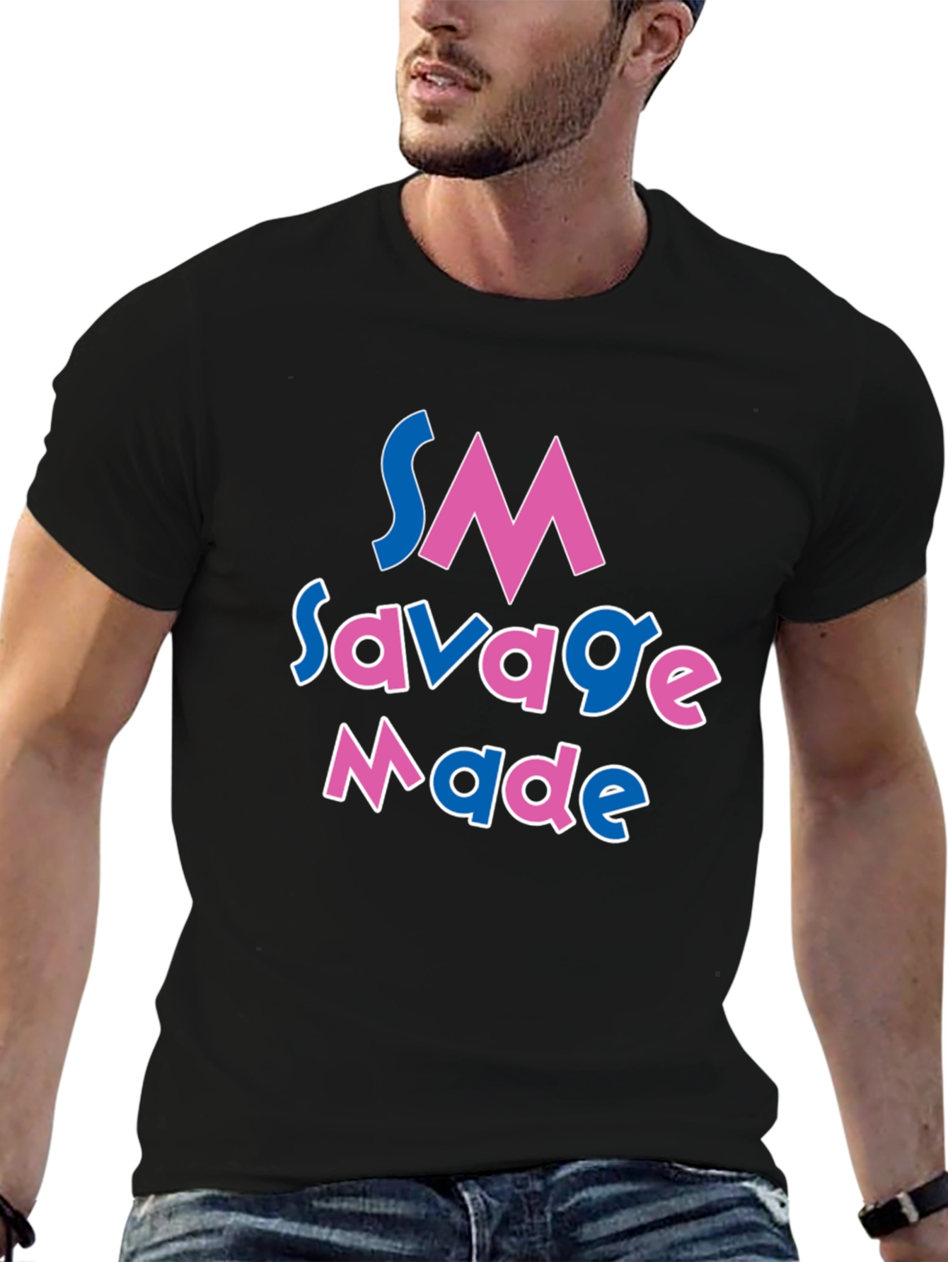 SM Savage Made Graphic T-Shirt - Black