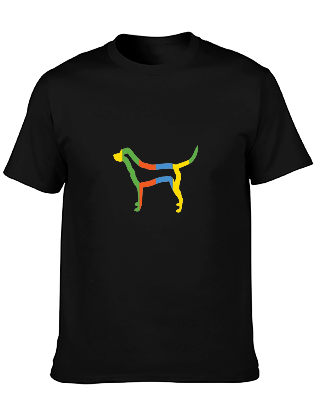 Modern Art Dog Tee - Black Cotton T-Shirt
