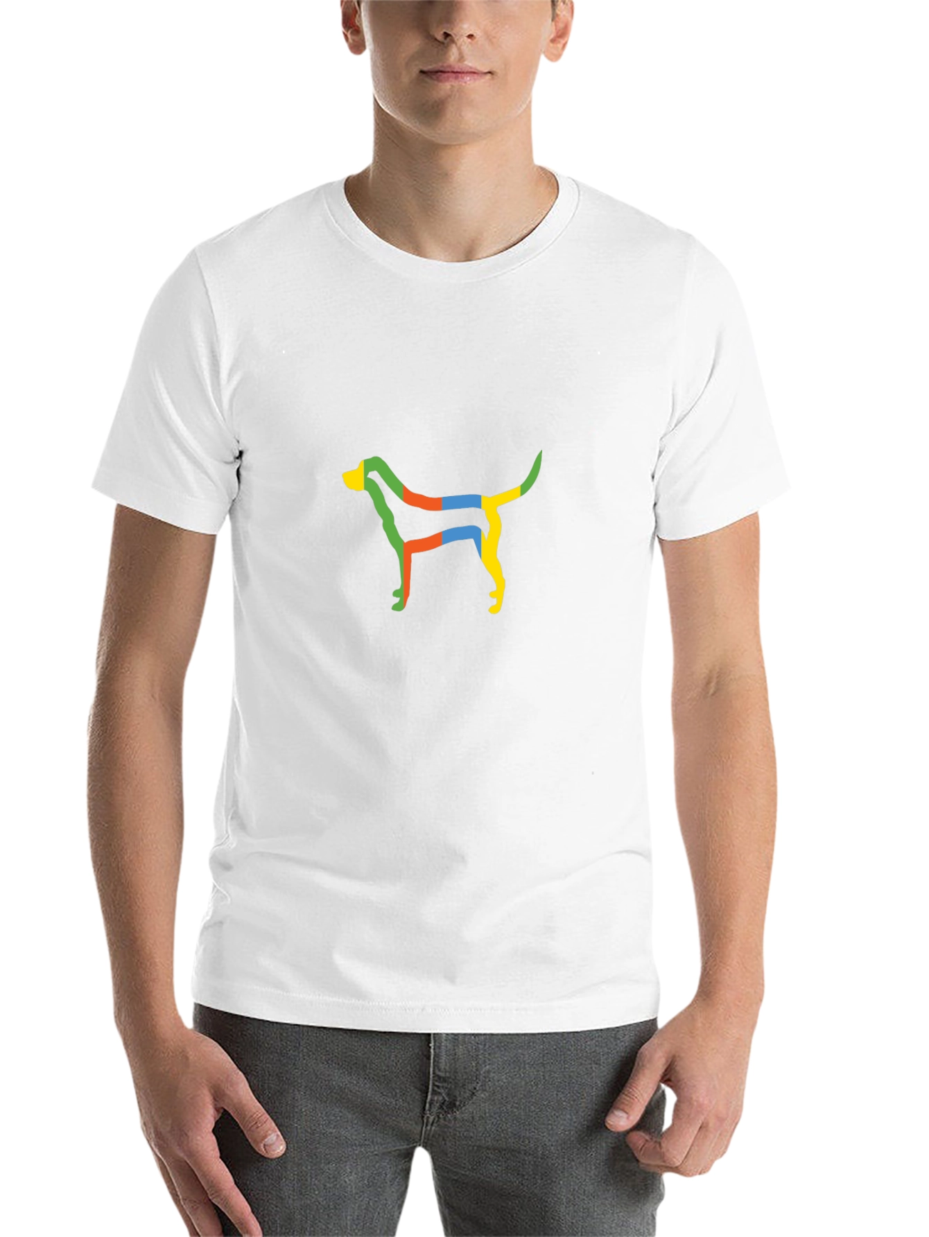 Modern Art Dog Tee - Black Cotton T-Shirt