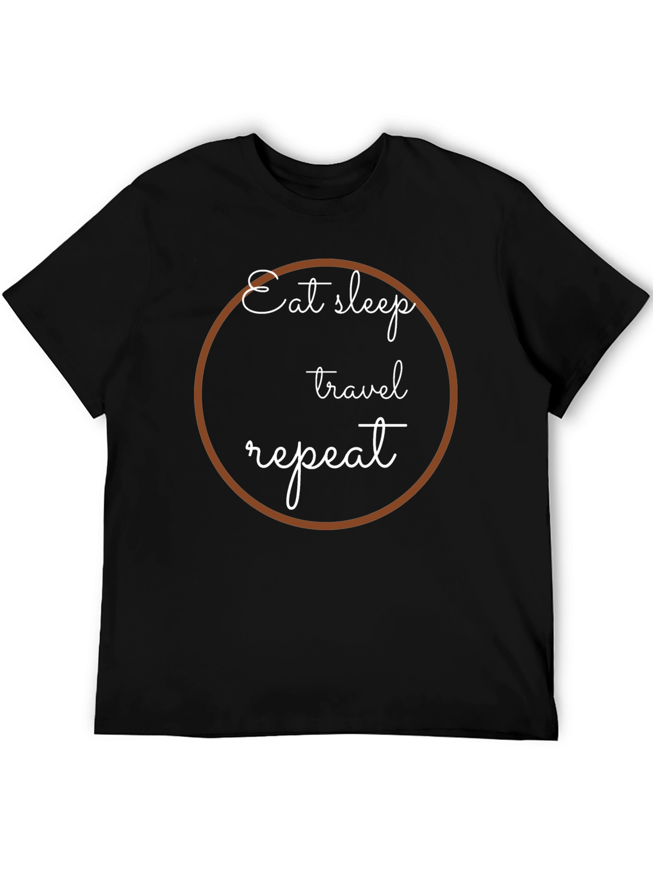 Eat Sleep Travel Repeat Graphic Tee - Black