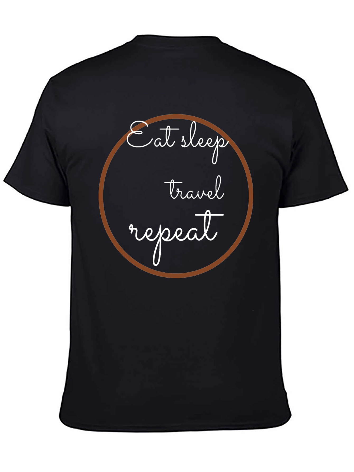 Eat Sleep Travel Repeat Graphic Tee - Black