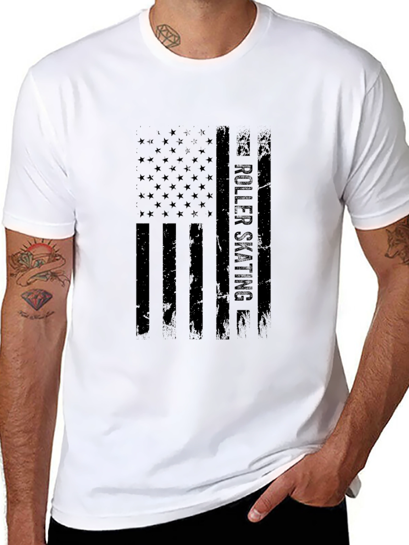 Roller Skating American Flag T-Shirt