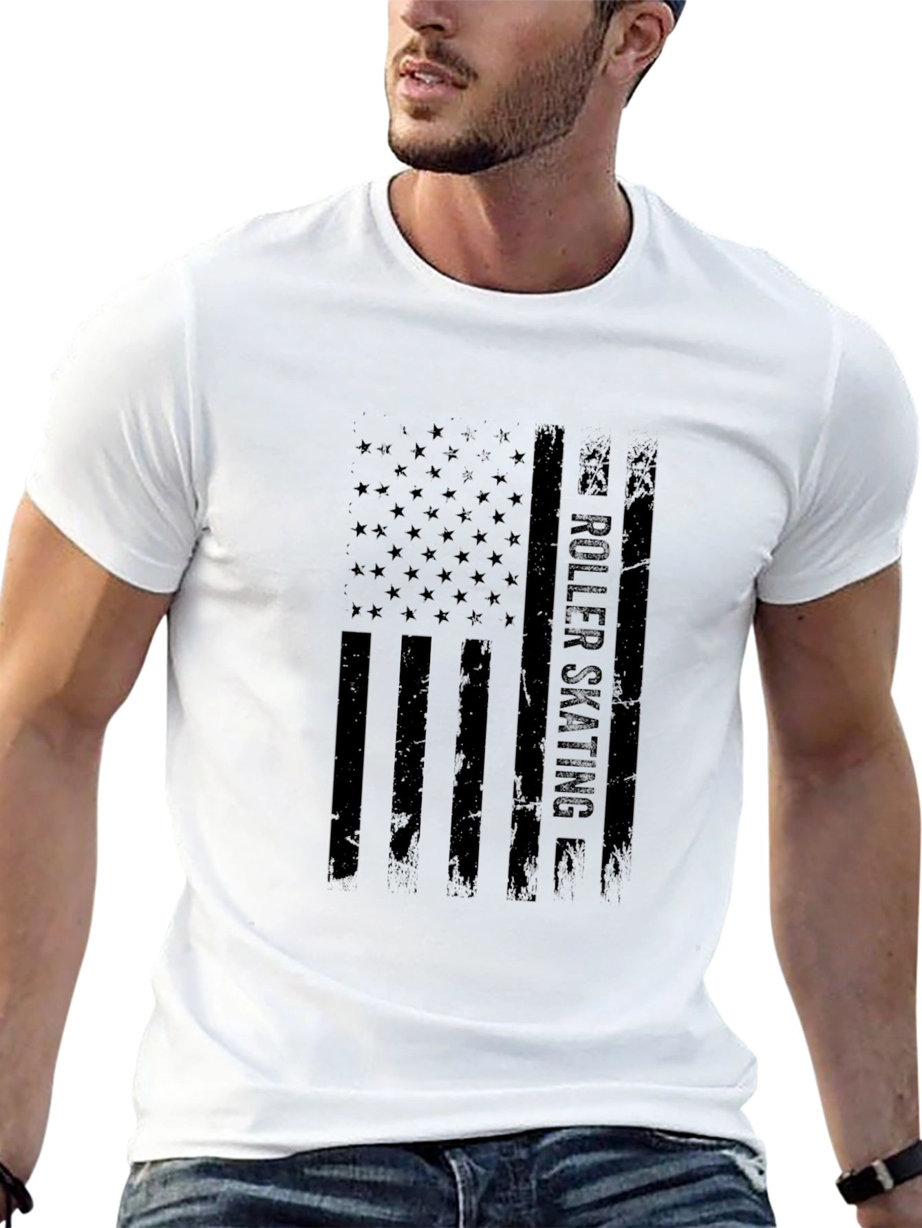 Roller Skating American Flag T-Shirt