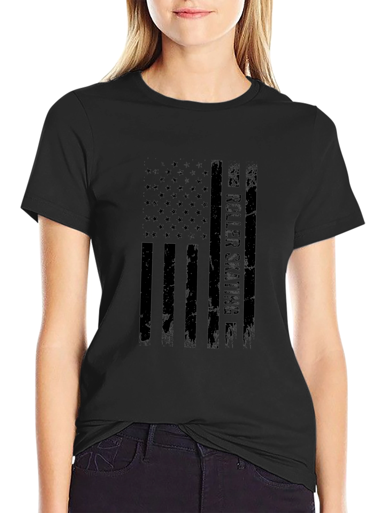 Roller Skating American Flag T-Shirt