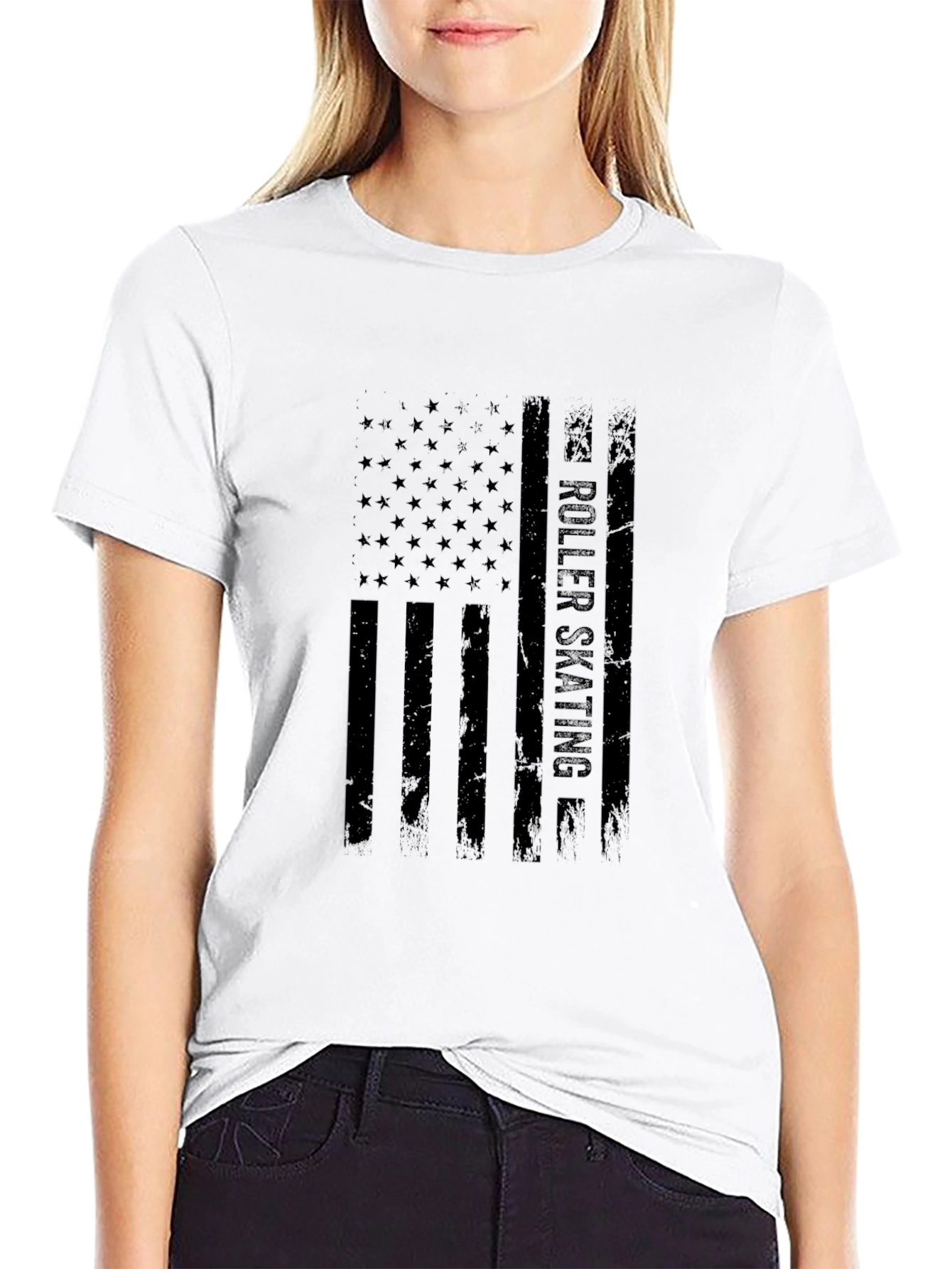 Roller Skating American Flag T-Shirt