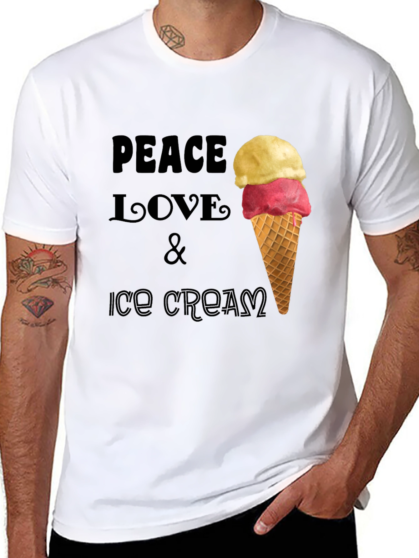 Peace Love & Ice Cream Graphic T-Shirt