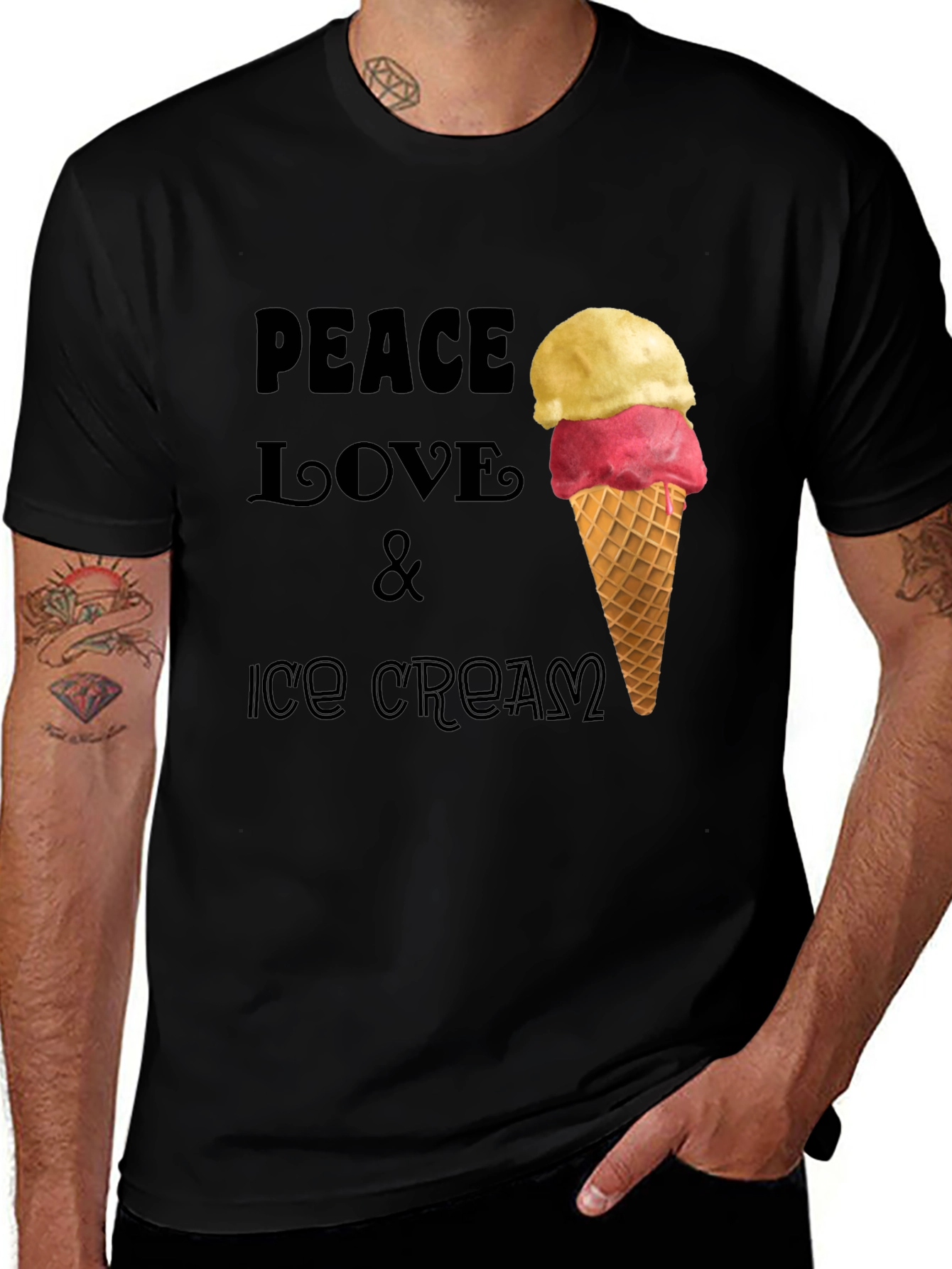 Peace Love & Ice Cream Graphic T-Shirt