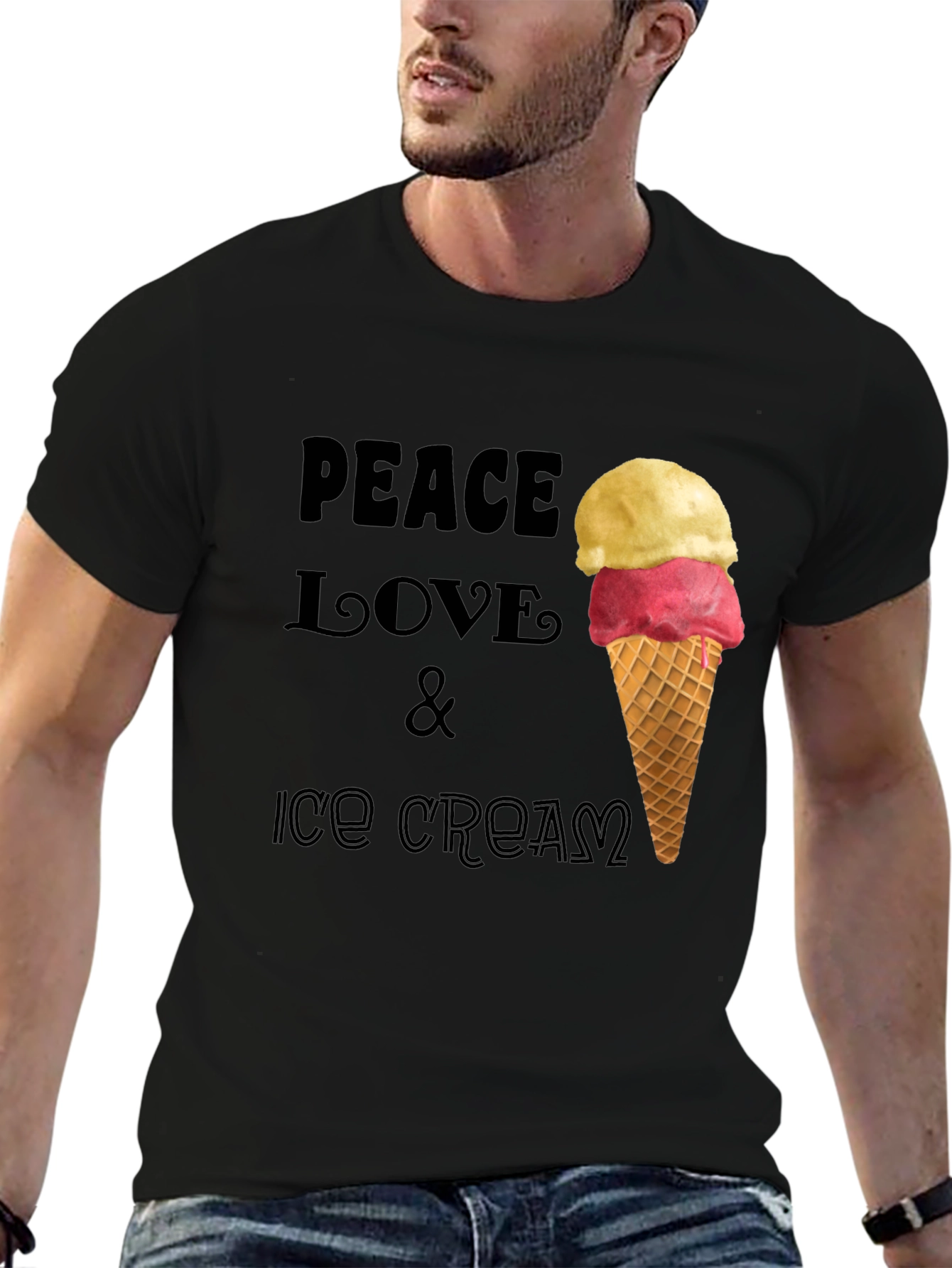 Peace Love & Ice Cream Graphic T-Shirt