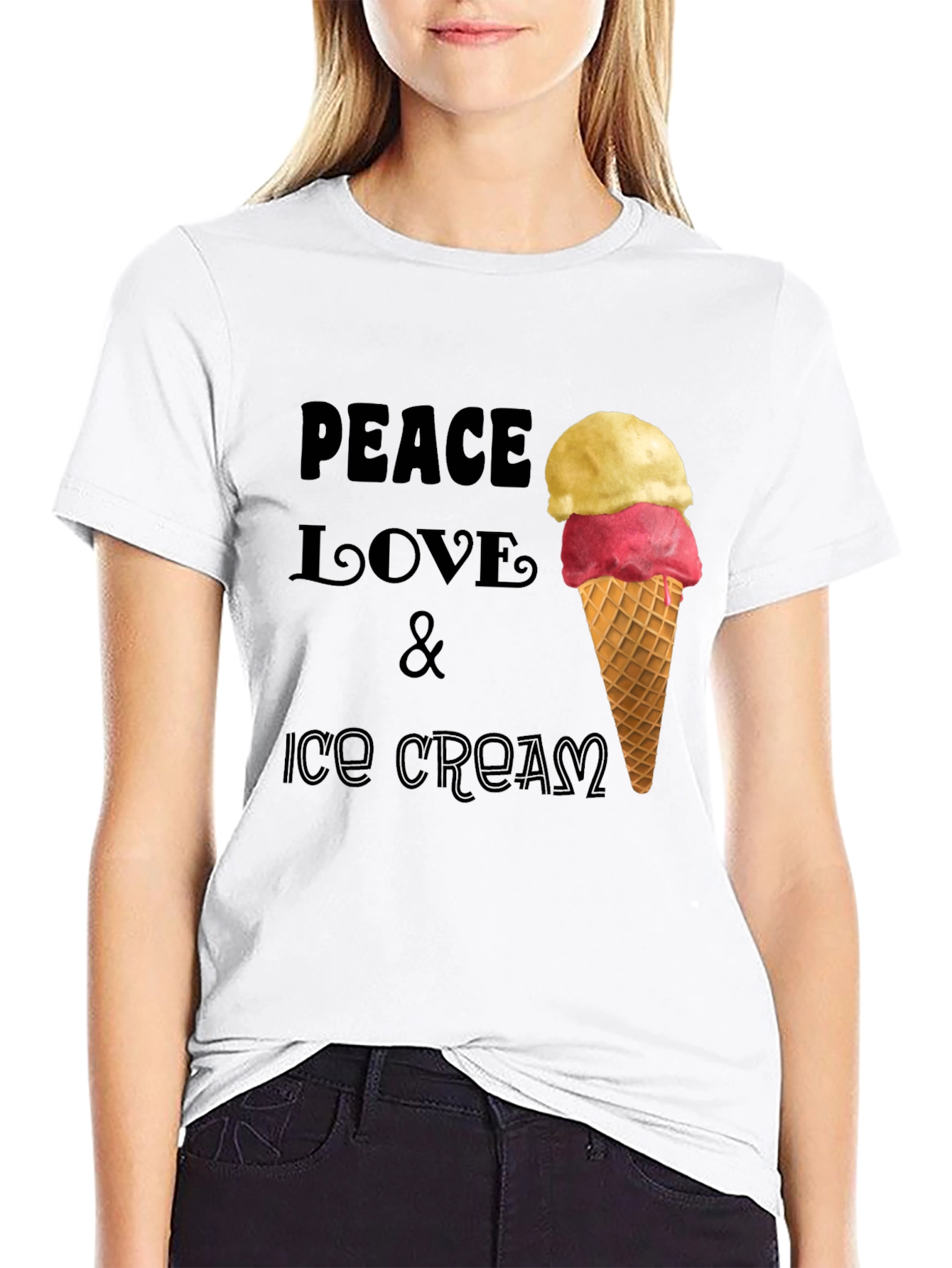 Peace Love & Ice Cream Graphic T-Shirt