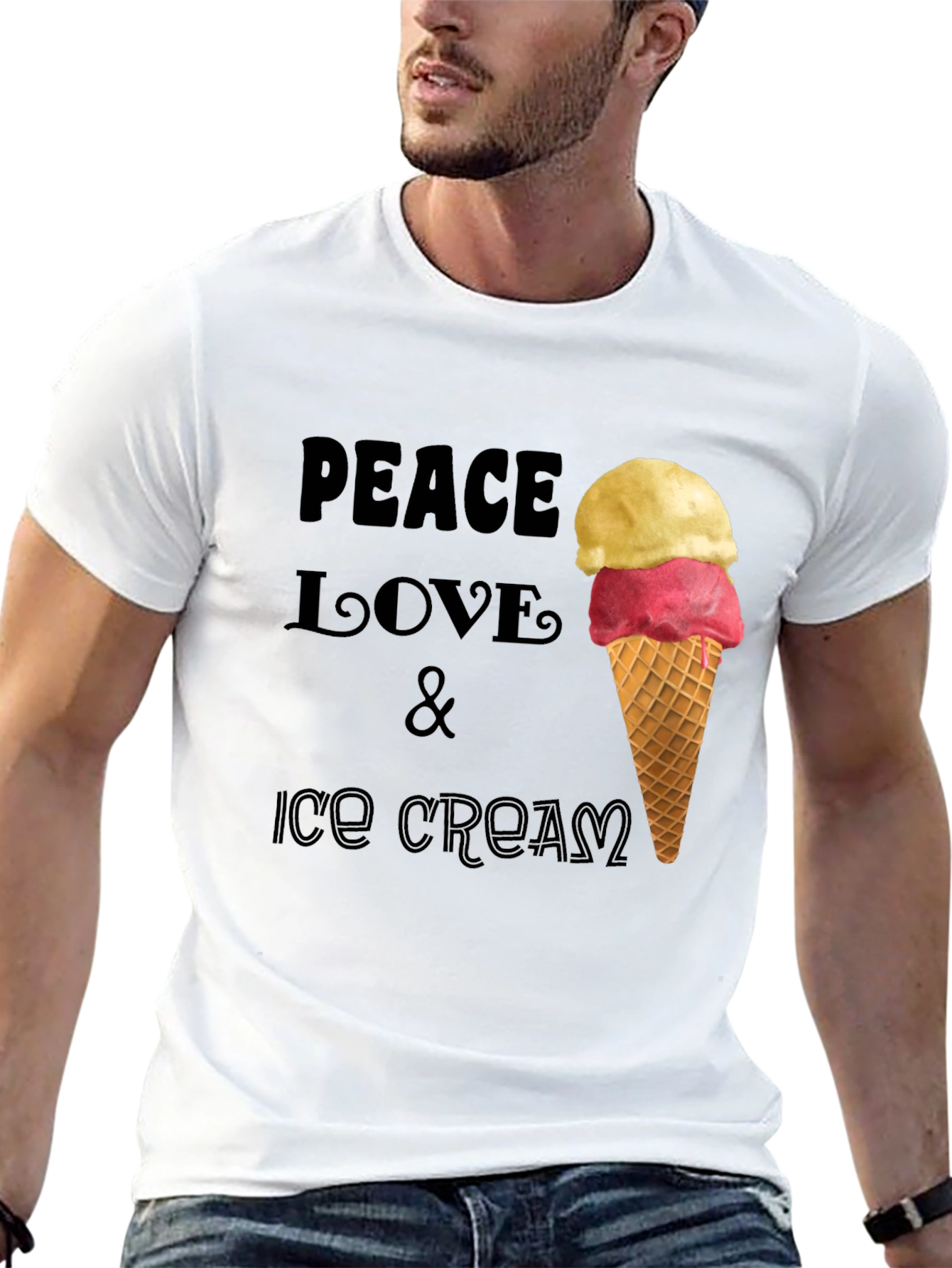 Peace Love & Ice Cream Graphic T-Shirt