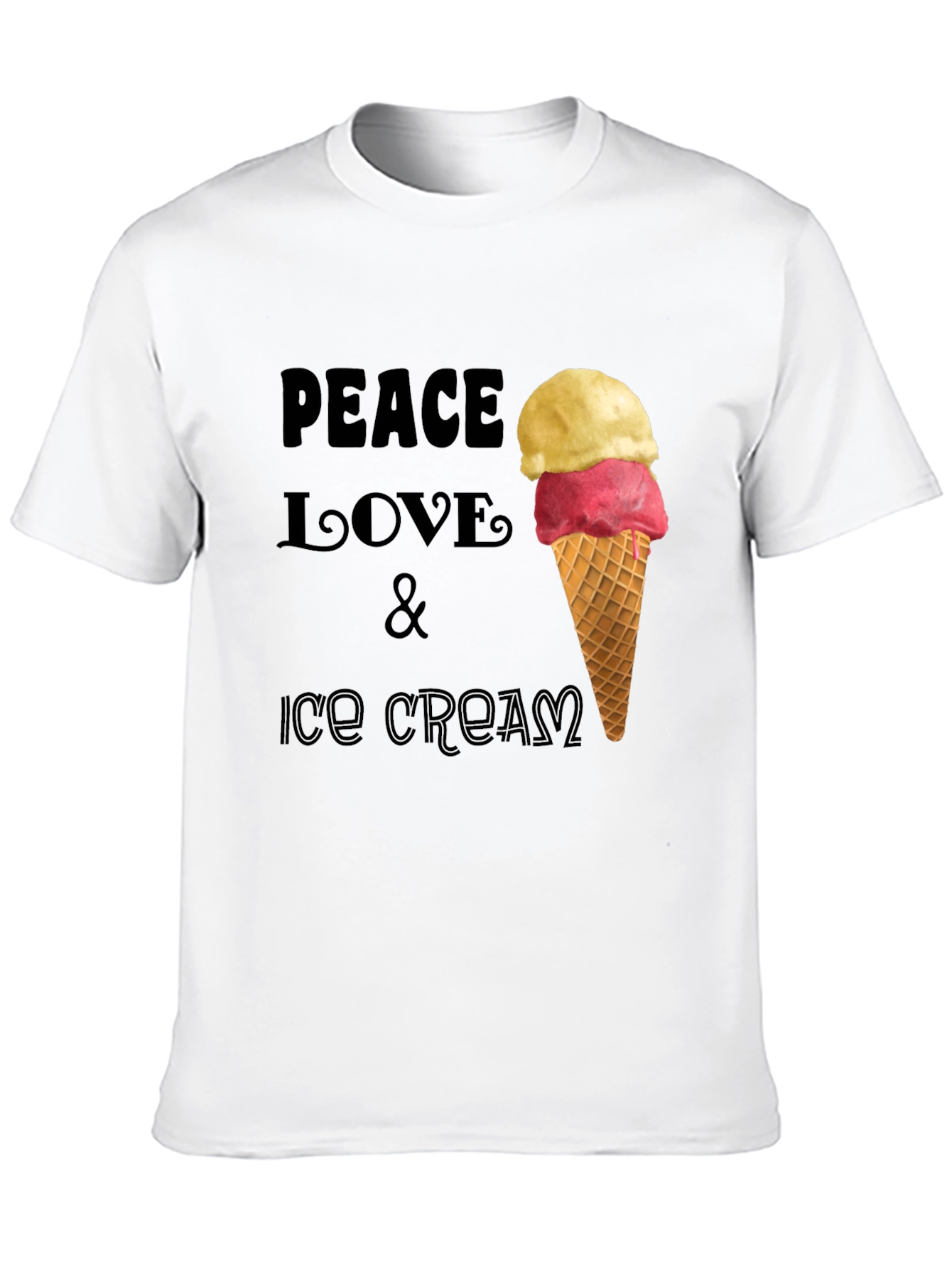 Peace Love & Ice Cream Graphic T-Shirt
