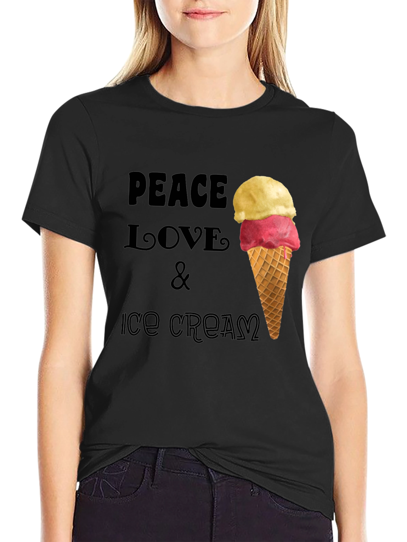 Peace Love & Ice Cream Graphic T-Shirt