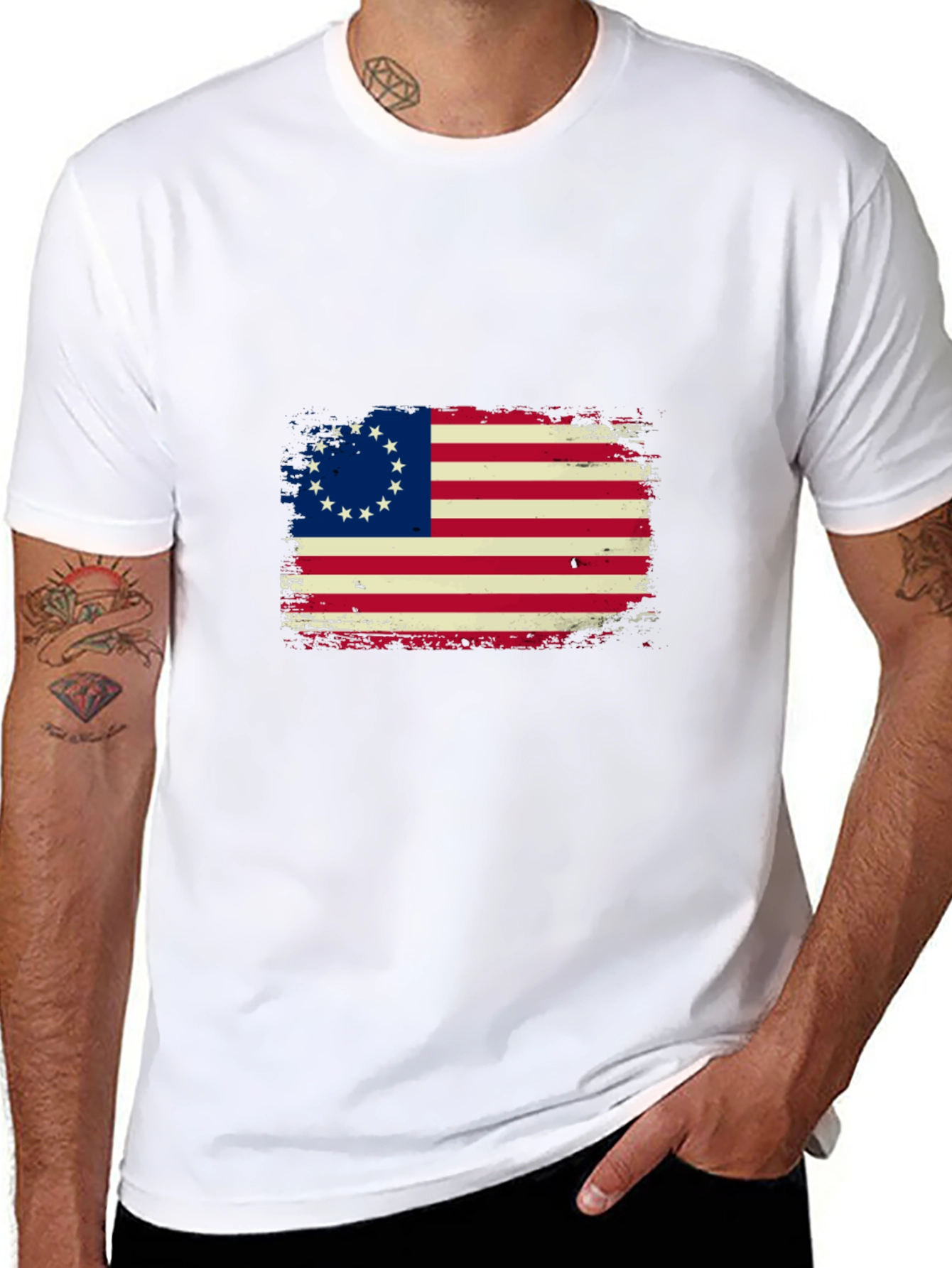 Betsy Ross Flag Graphic Tee - Patriotic Style