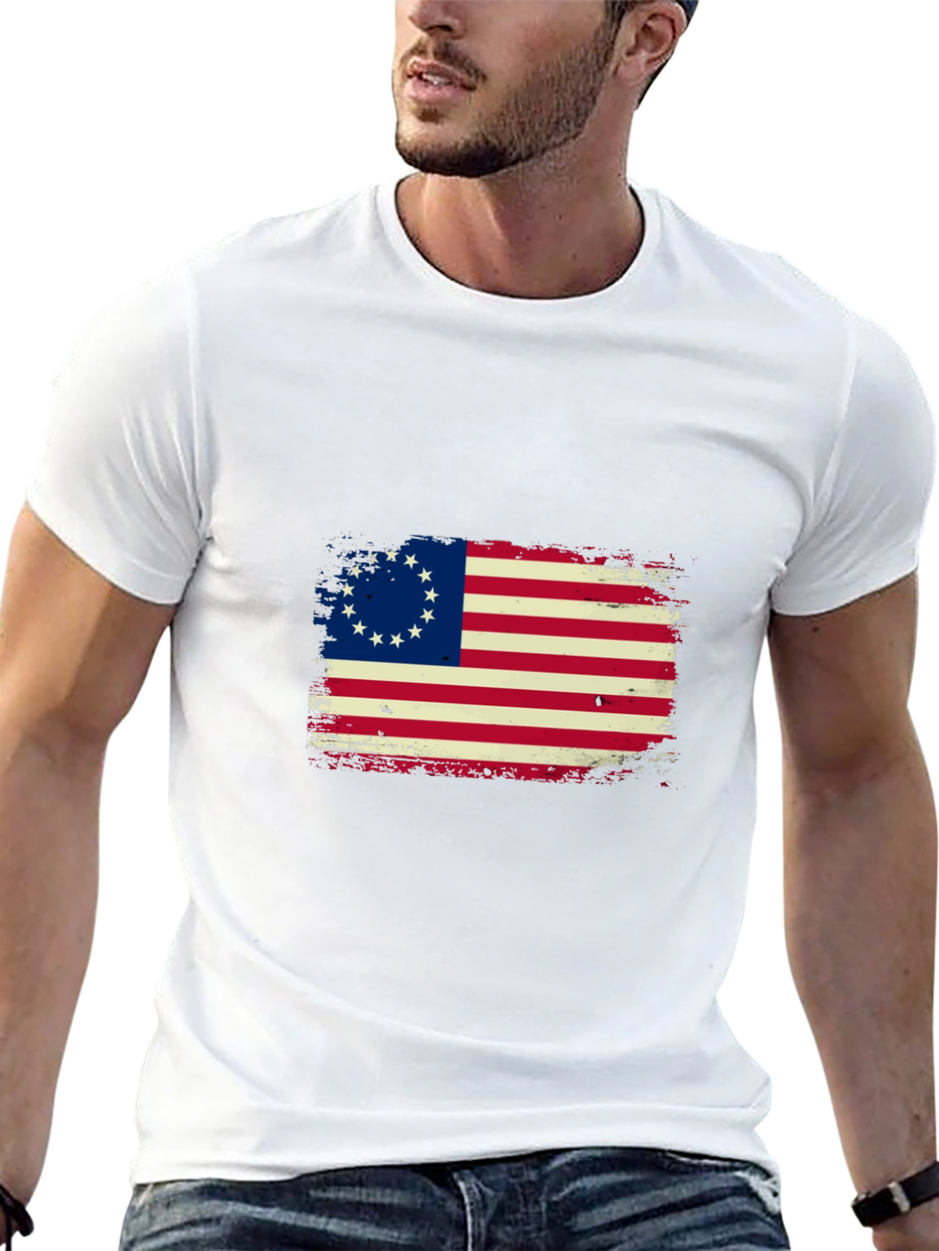 Betsy Ross Flag Graphic Tee - Patriotic Style