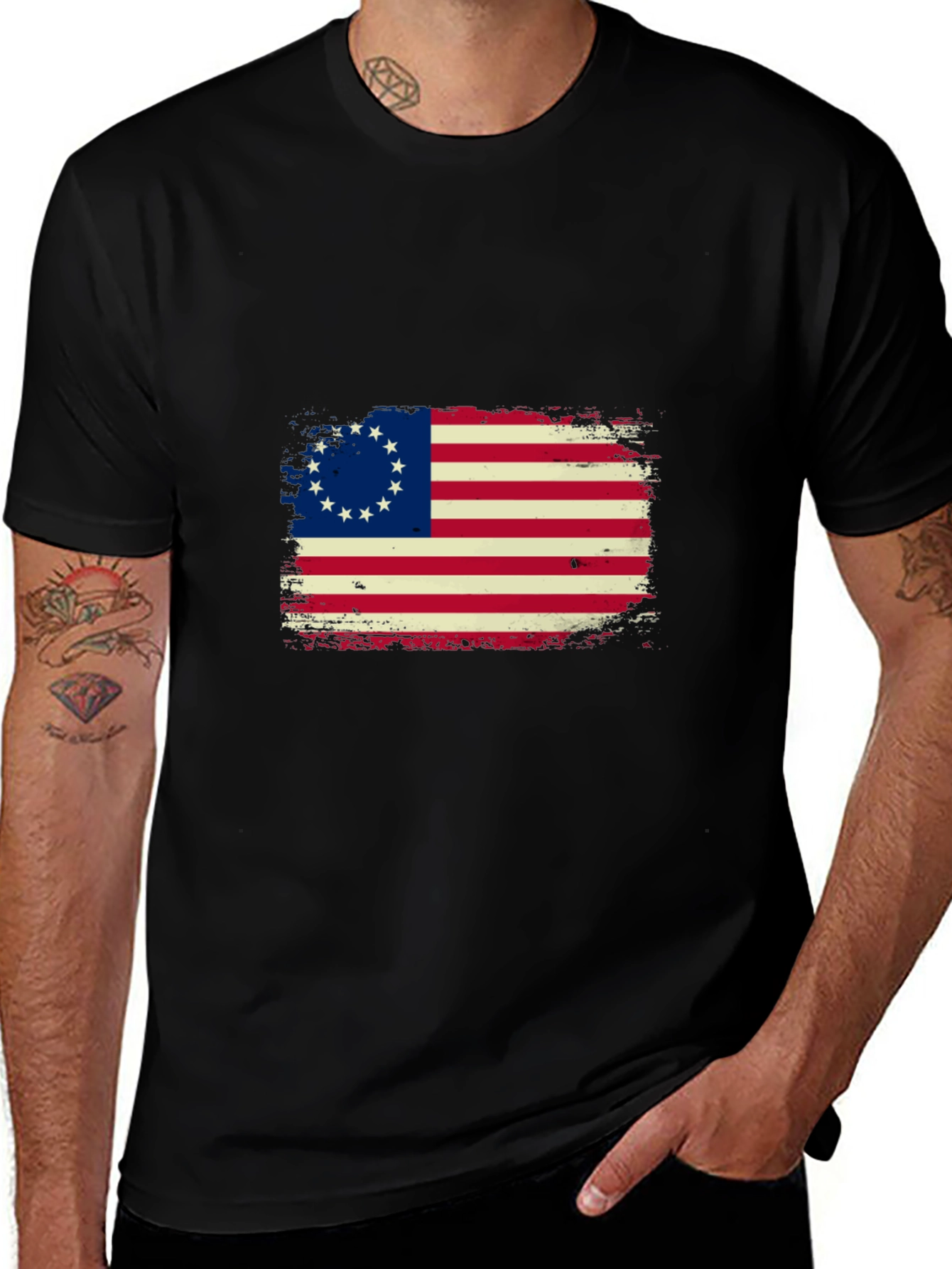 Betsy Ross Flag Graphic Tee - Patriotic Style