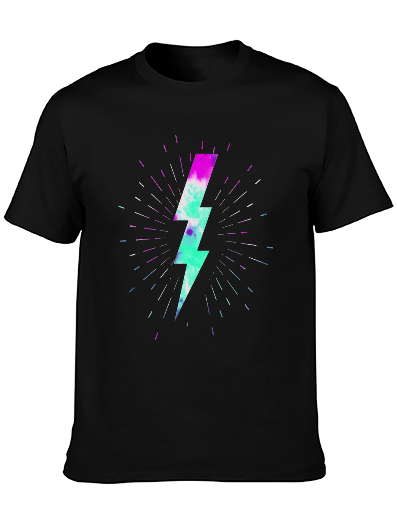 Lightning Bolt Graphic Black T-Shirt