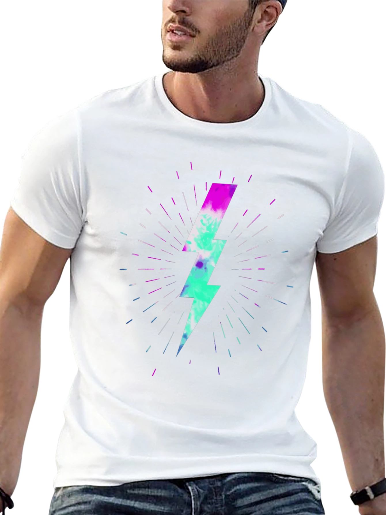 Lightning Bolt Graphic Black T-Shirt