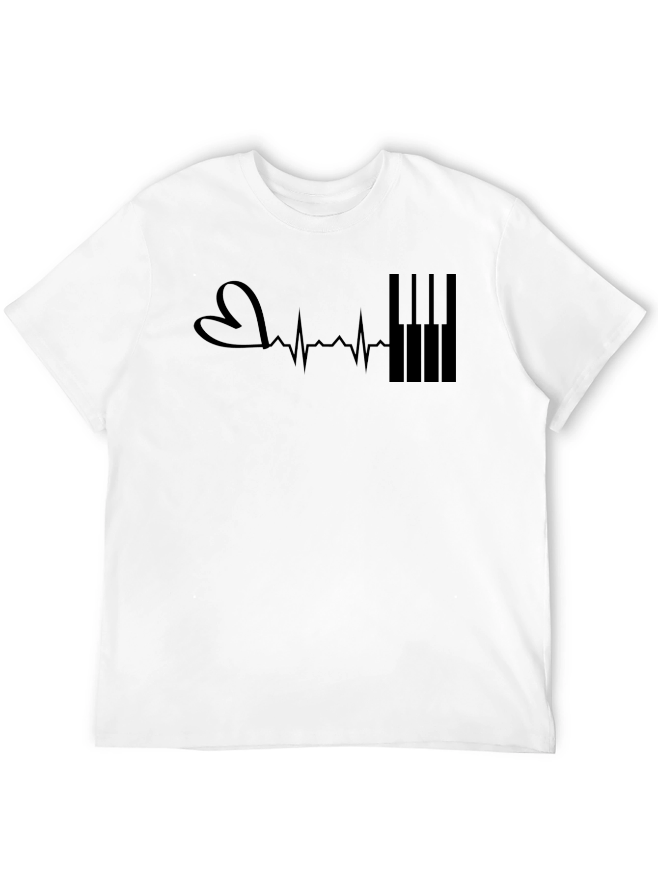 Piano Heartbeat T-Shirt - Music Lover Tee