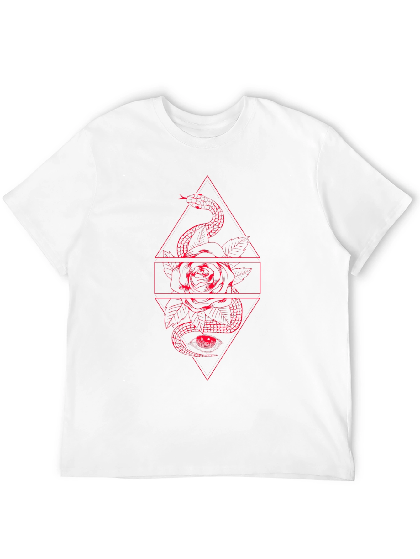 Snake & Rose Graphic Tee - Edgy Black T-Shirt