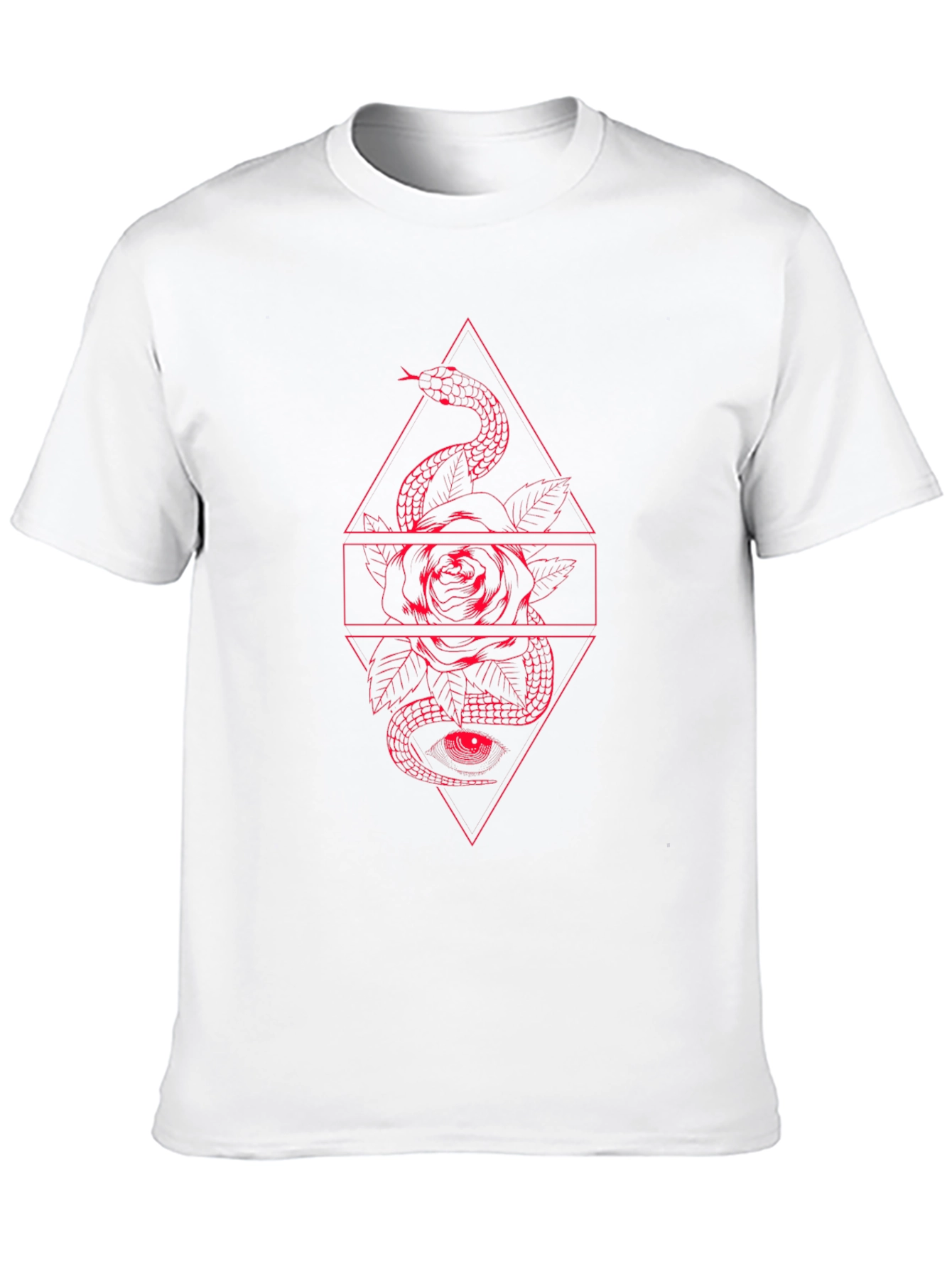 Snake & Rose Graphic Tee - Edgy Black T-Shirt