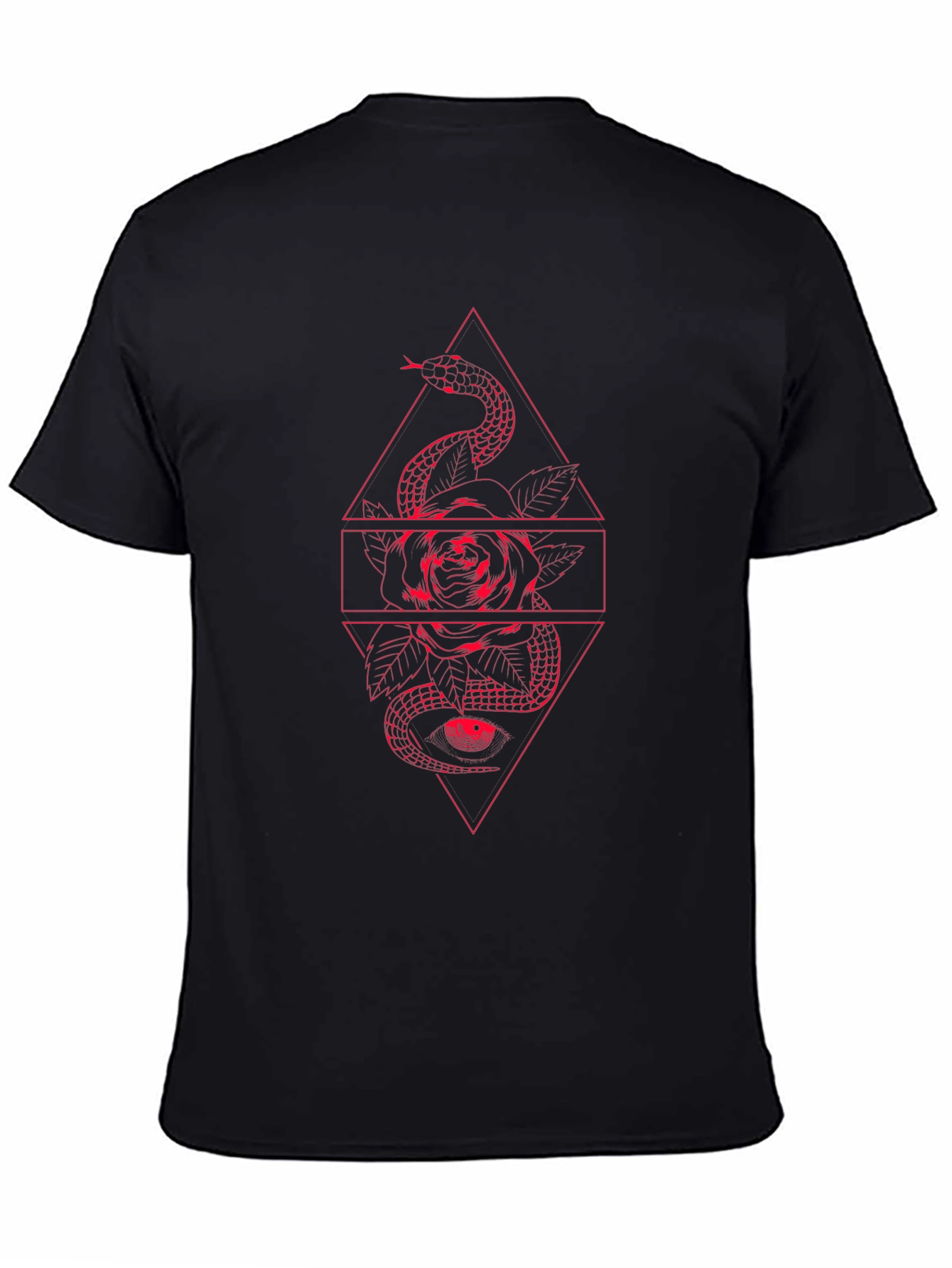Snake & Rose Graphic Tee - Edgy Black T-Shirt