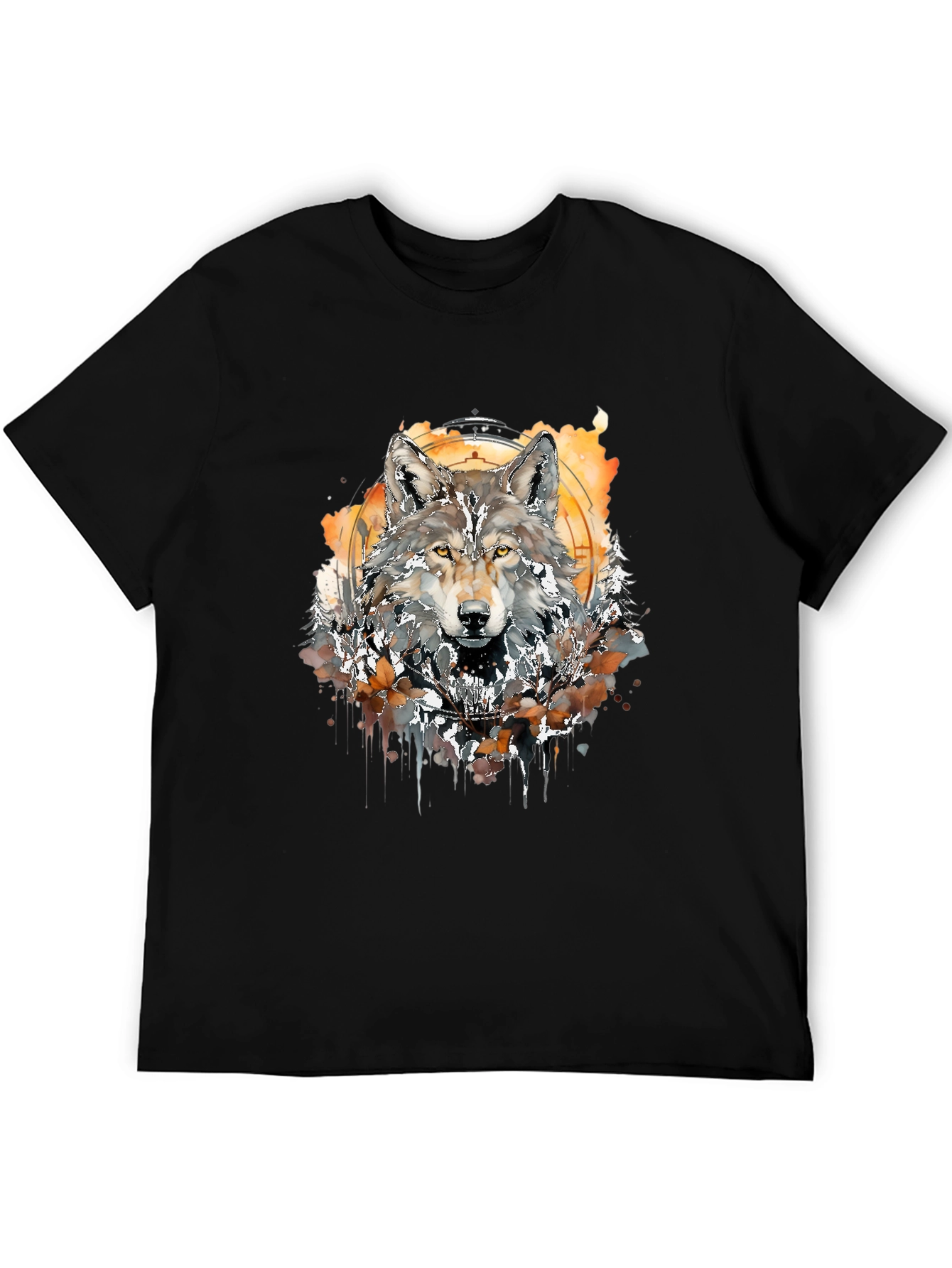 Wolf Art T-Shirt - Black Graphic Tee