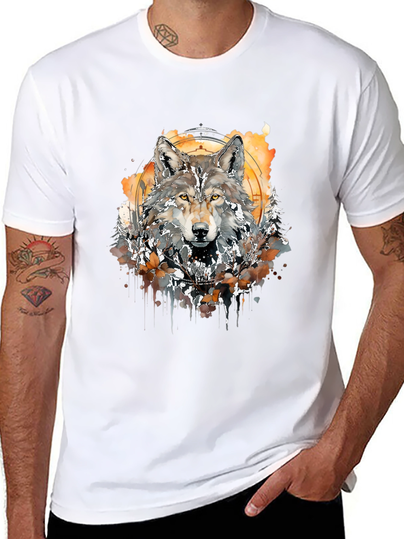 Wolf Art T-Shirt - Black Graphic Tee