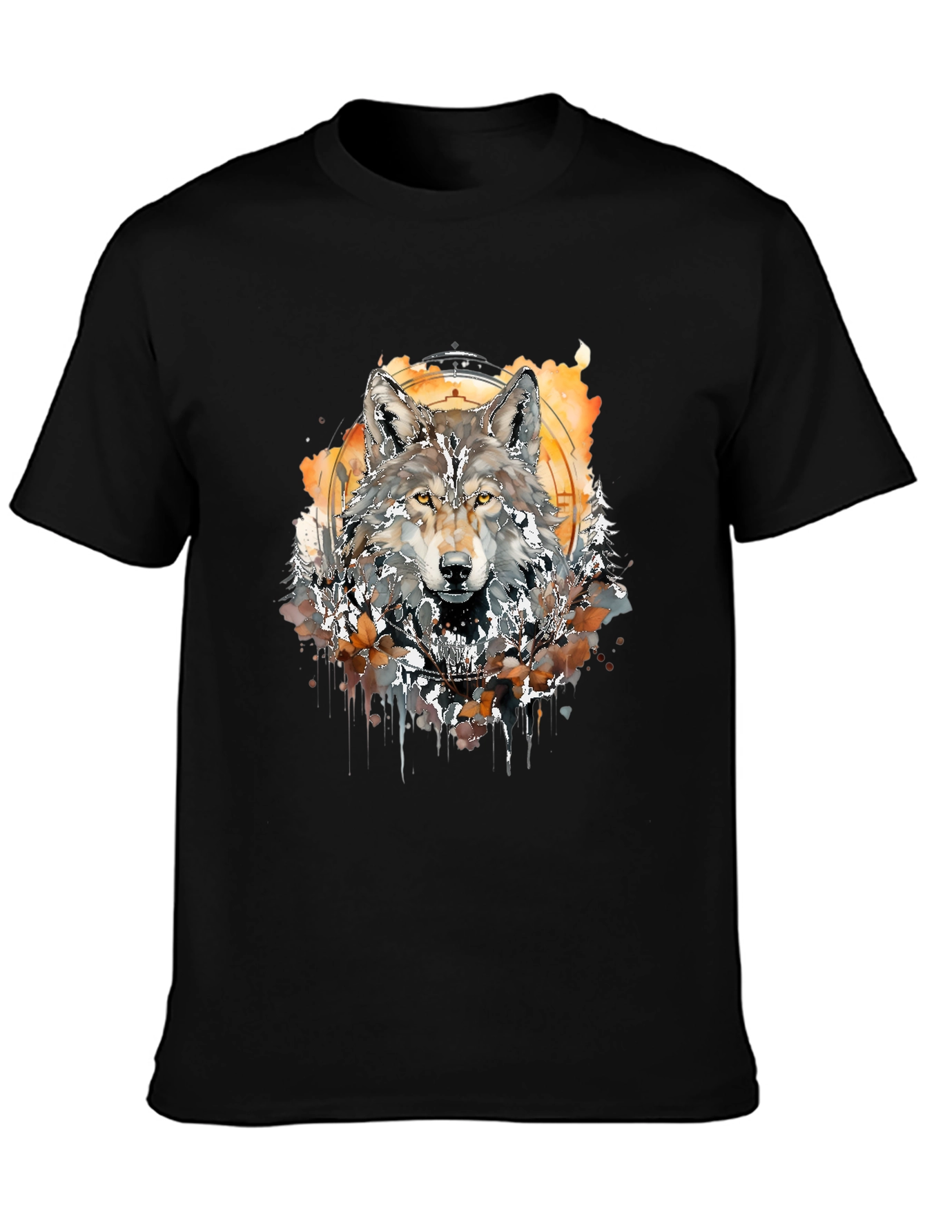 Wolf Art T-Shirt - Black Graphic Tee