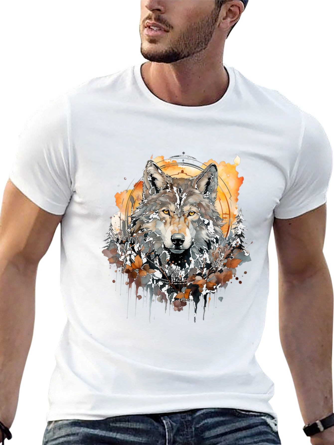 Wolf Art T-Shirt - Black Graphic Tee