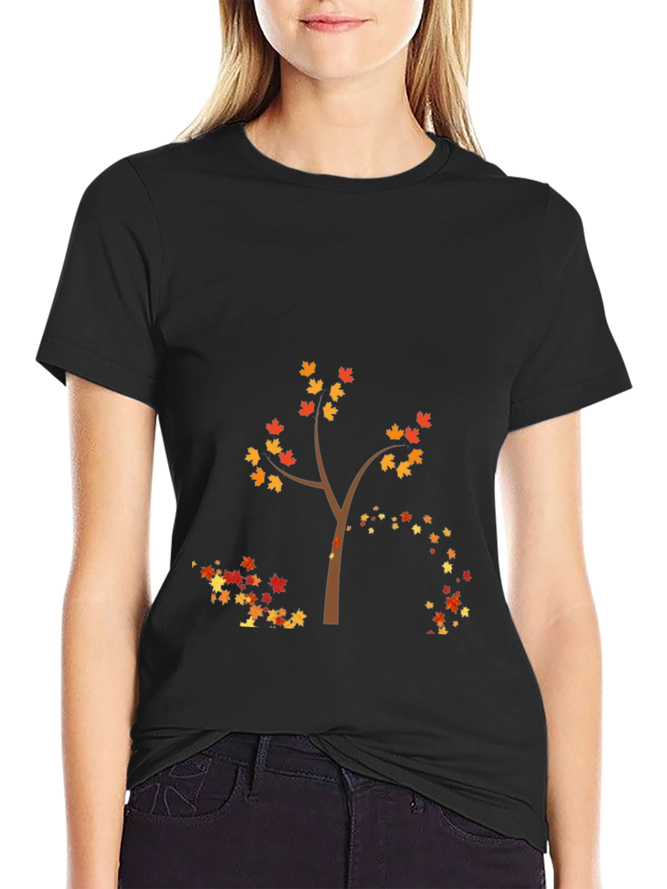 Autumn Tree Graphic Tee - Black