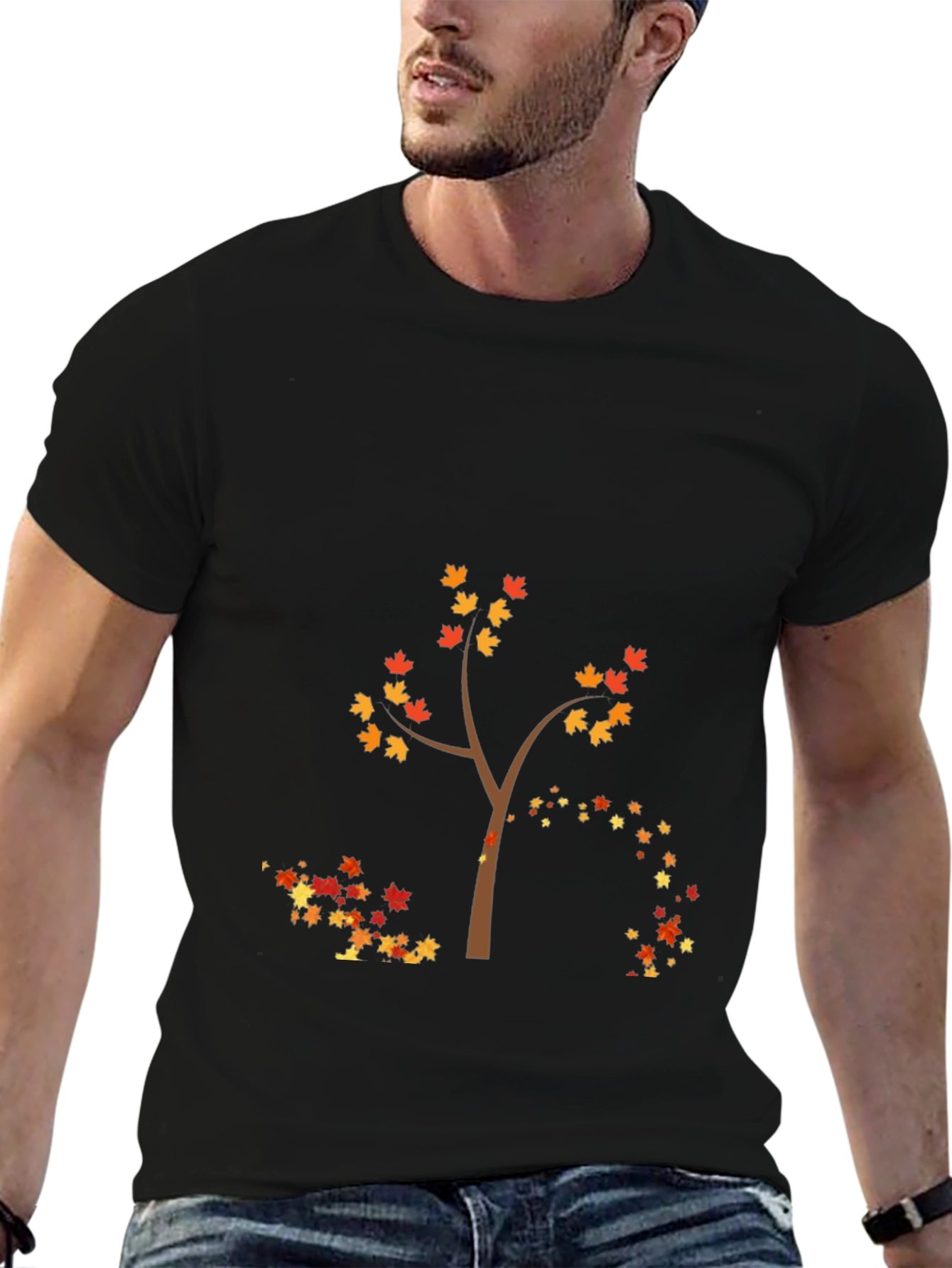 Autumn Tree Graphic Tee - Black