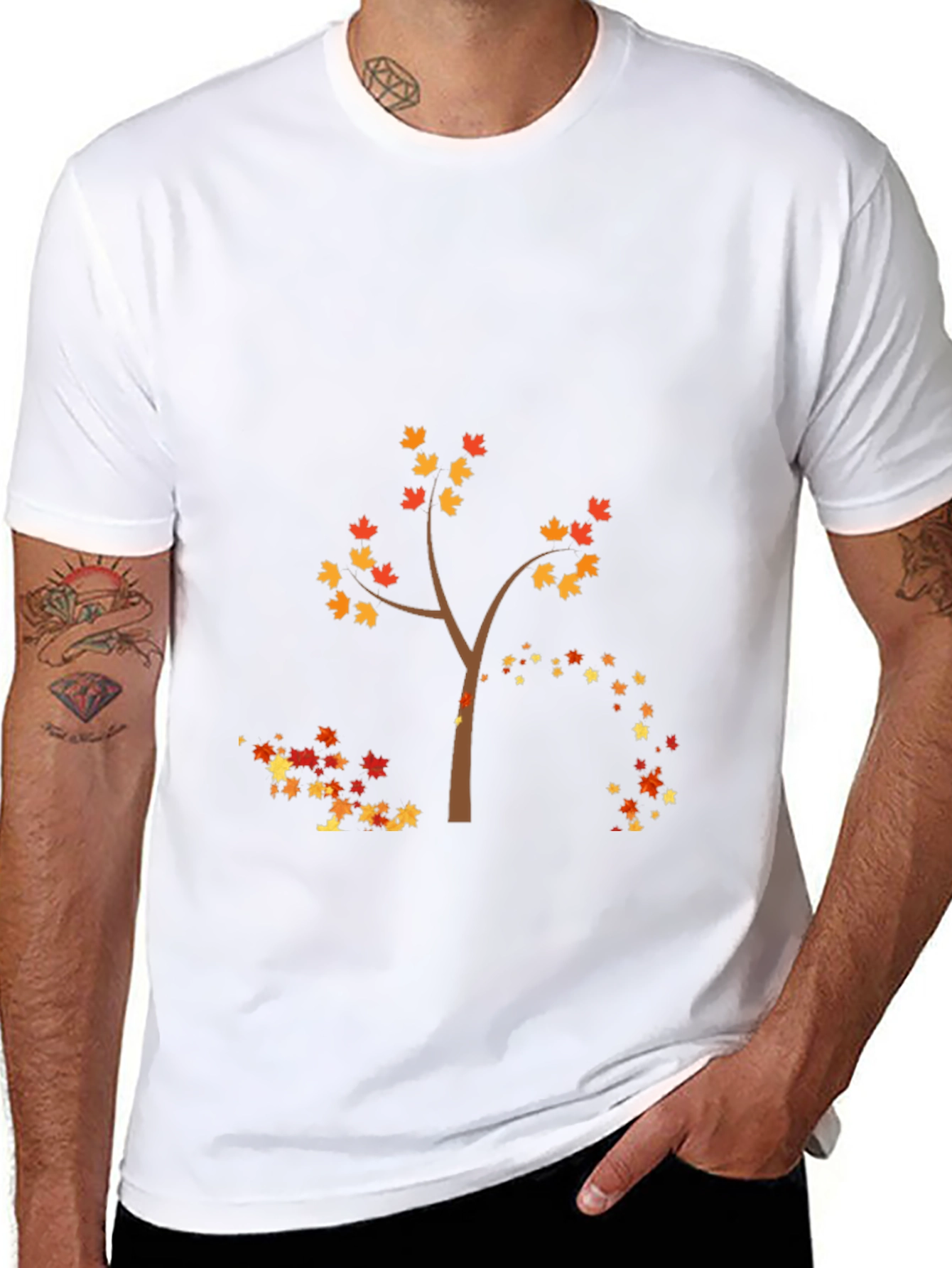 Autumn Tree Graphic Tee - Black