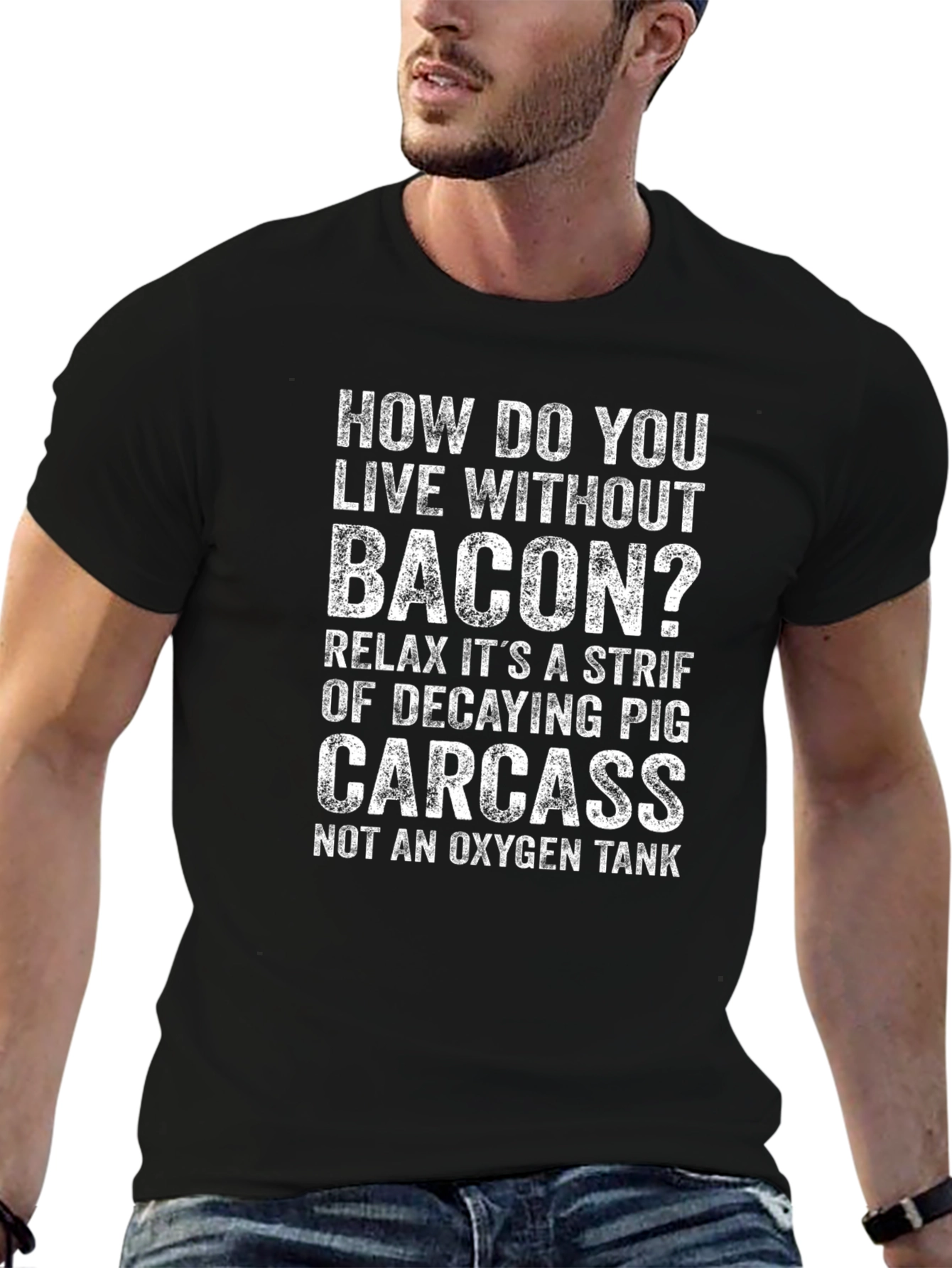 Funny Bacon Pig Carcass T-Shirt for Meat Lovers