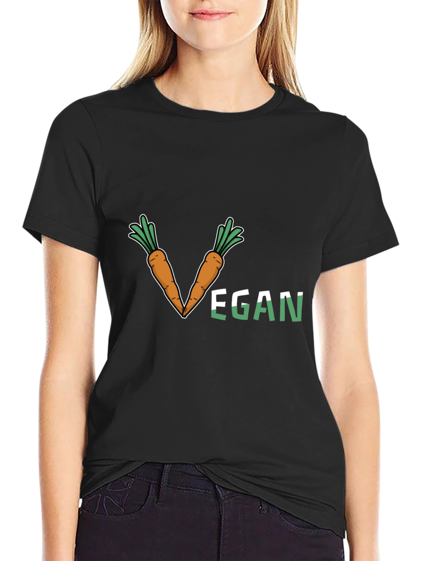 Vegan Carrot V-Neck T-Shirt