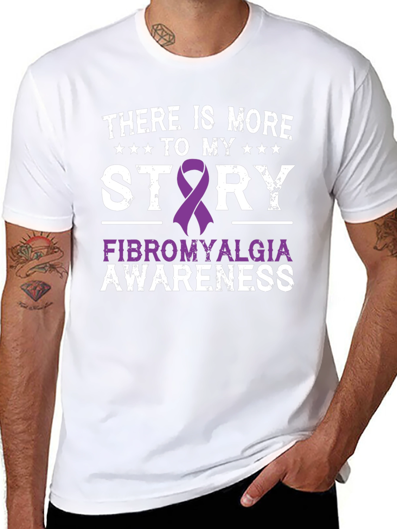 Fibromyalgia Awareness Ribbon Graphic T-Shirt