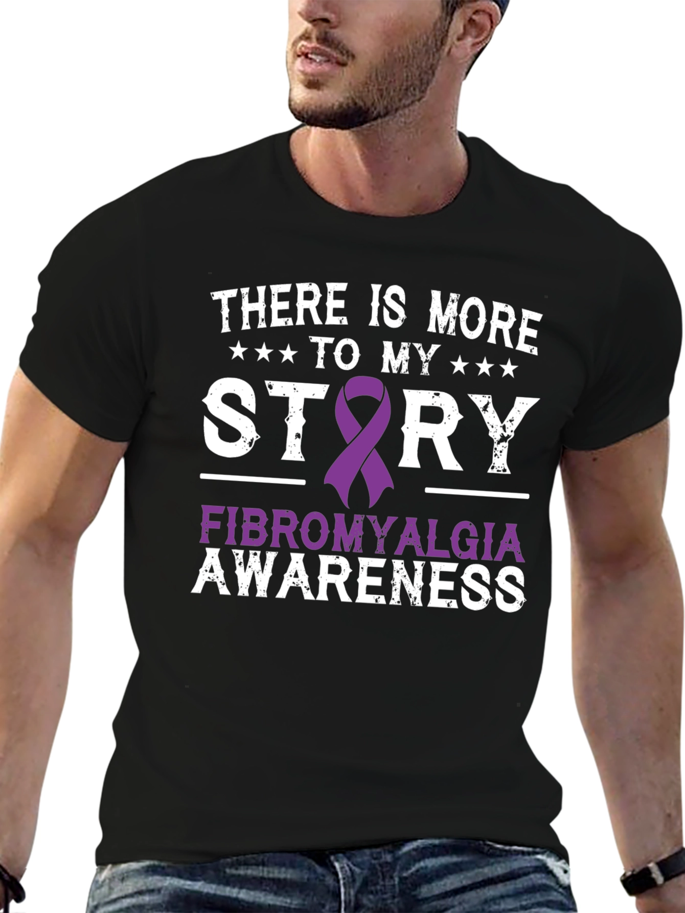 Fibromyalgia Awareness Ribbon Graphic T-Shirt