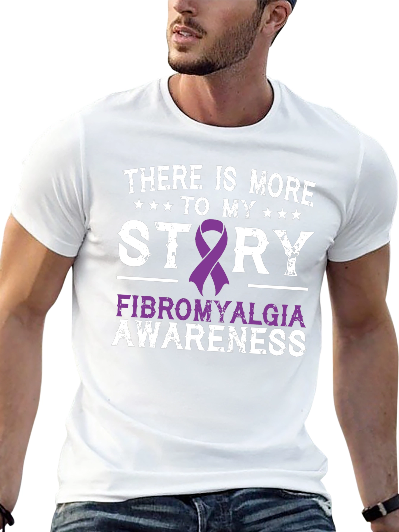 Fibromyalgia Awareness Ribbon Graphic T-Shirt