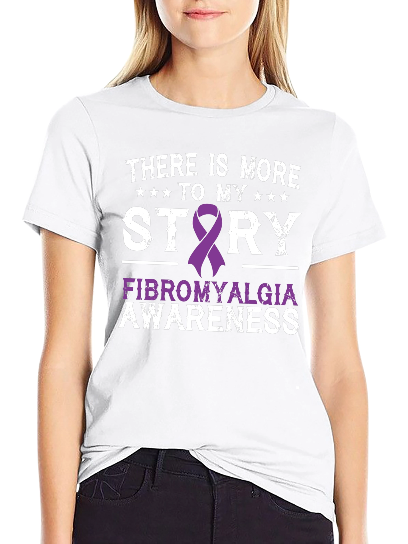 Fibromyalgia Awareness Ribbon Graphic T-Shirt