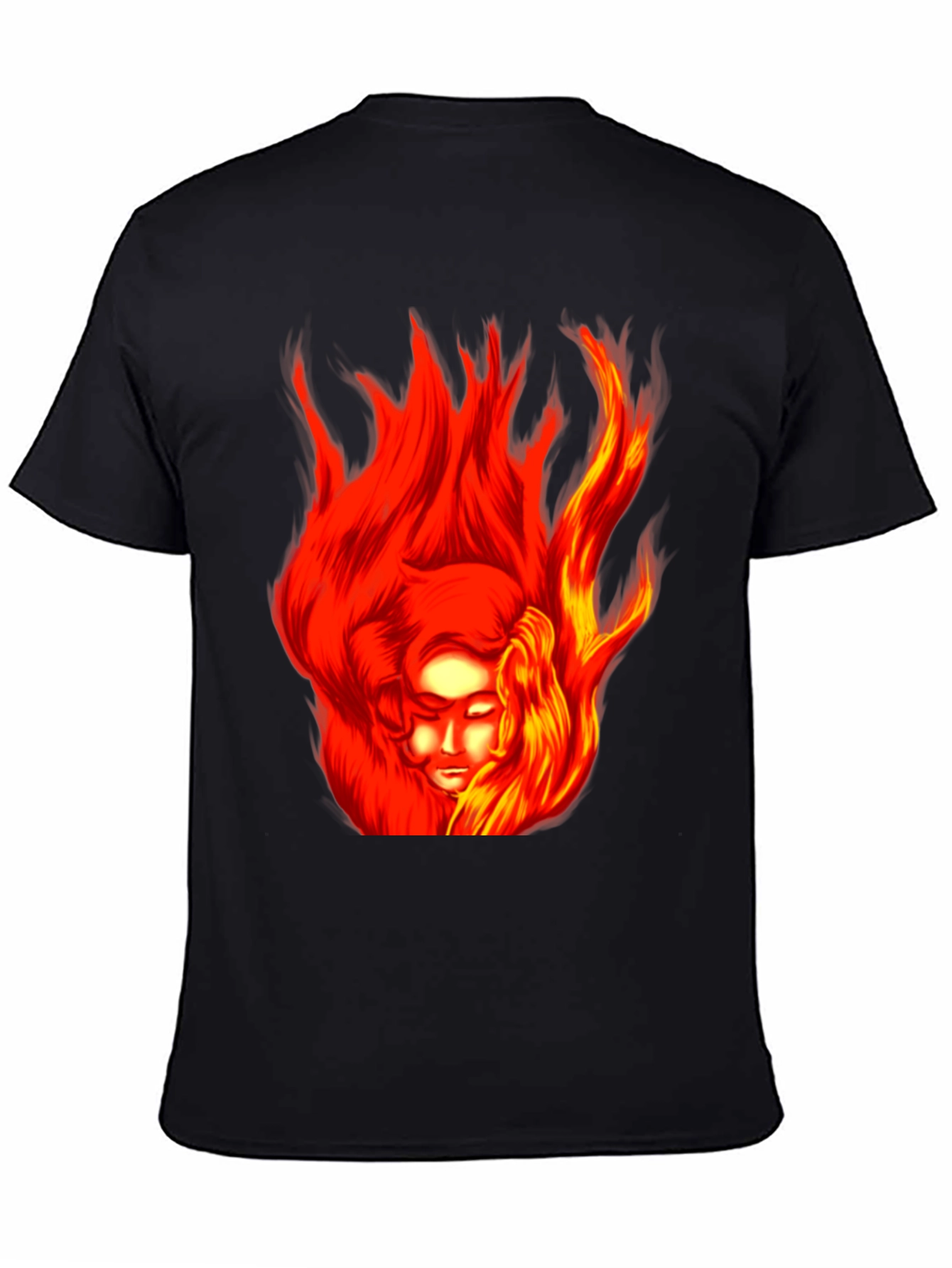 Fiery Portrait Graphic Tee - Unique Unisex Design