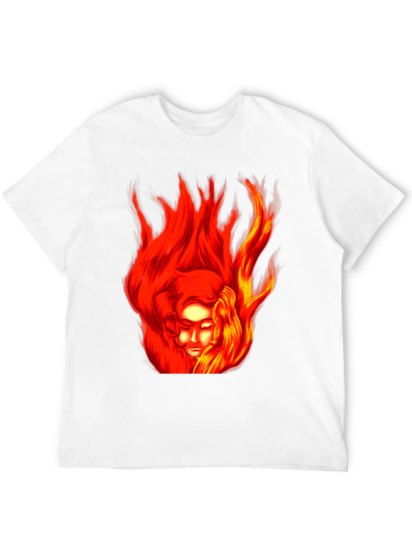 Fiery Portrait Graphic Tee - Unique Unisex Design