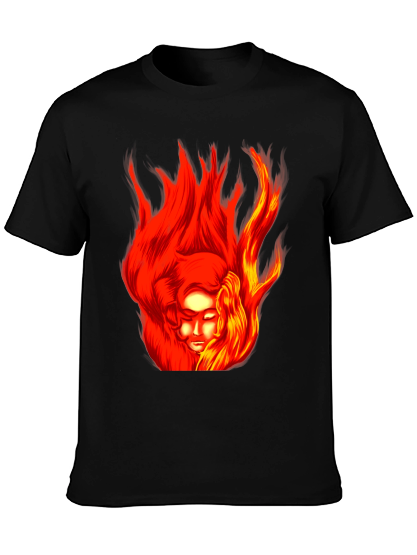 Fiery Portrait Graphic Tee - Unique Unisex Design