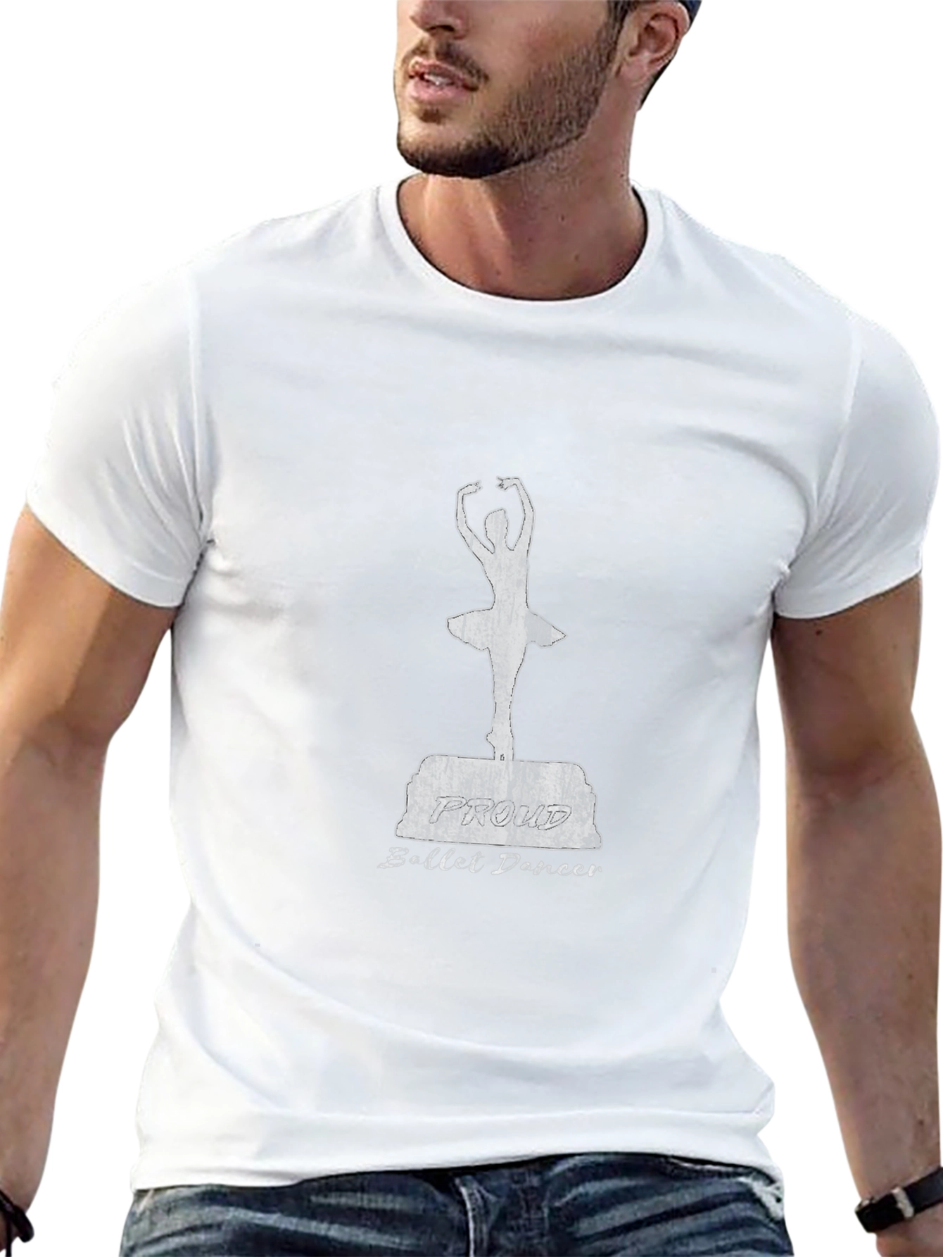 Ballet Dancer Graphic Tee - Distressed Style