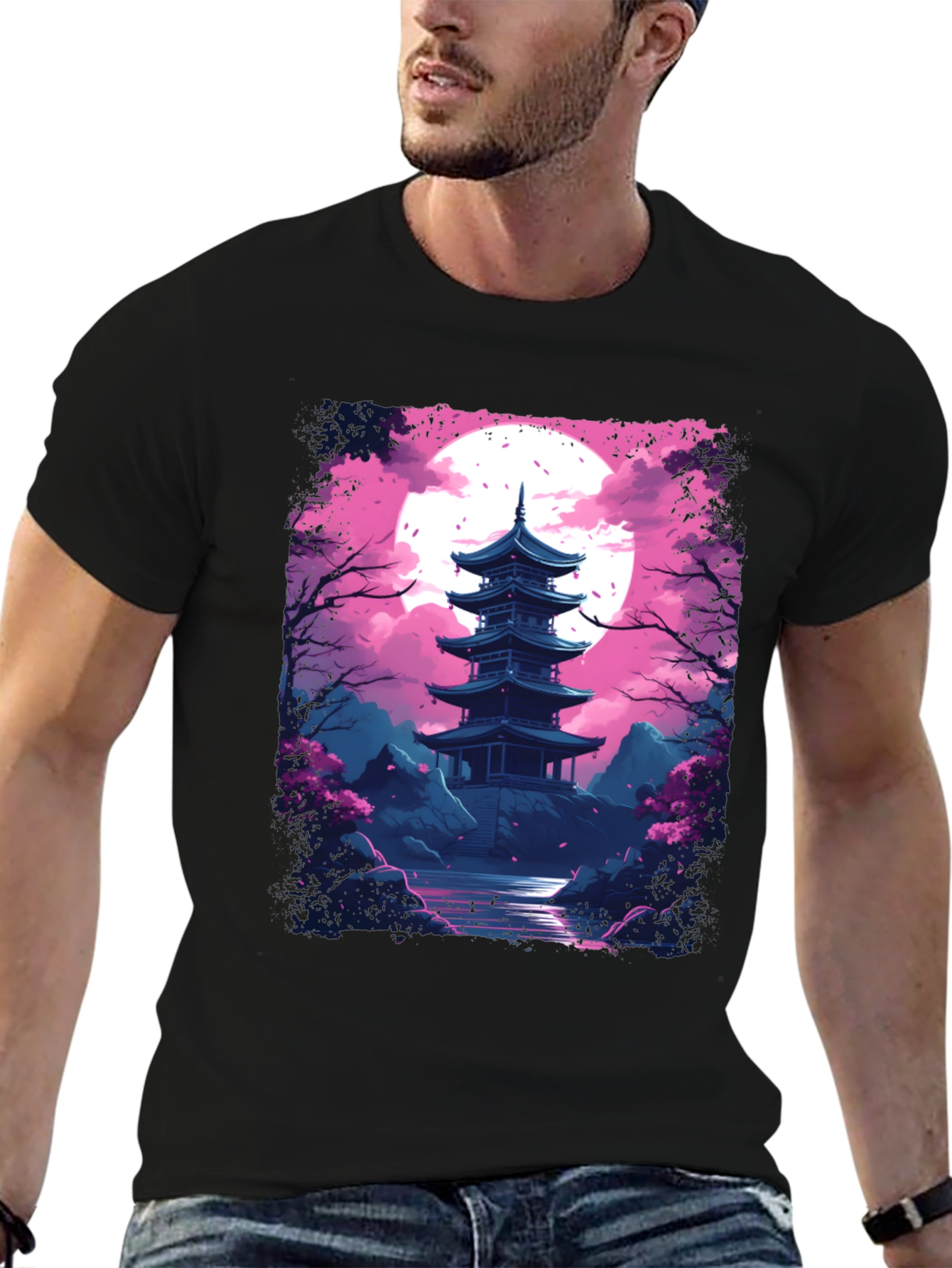 Japanese Pagoda T-Shirt - Artistic Graphic Tee