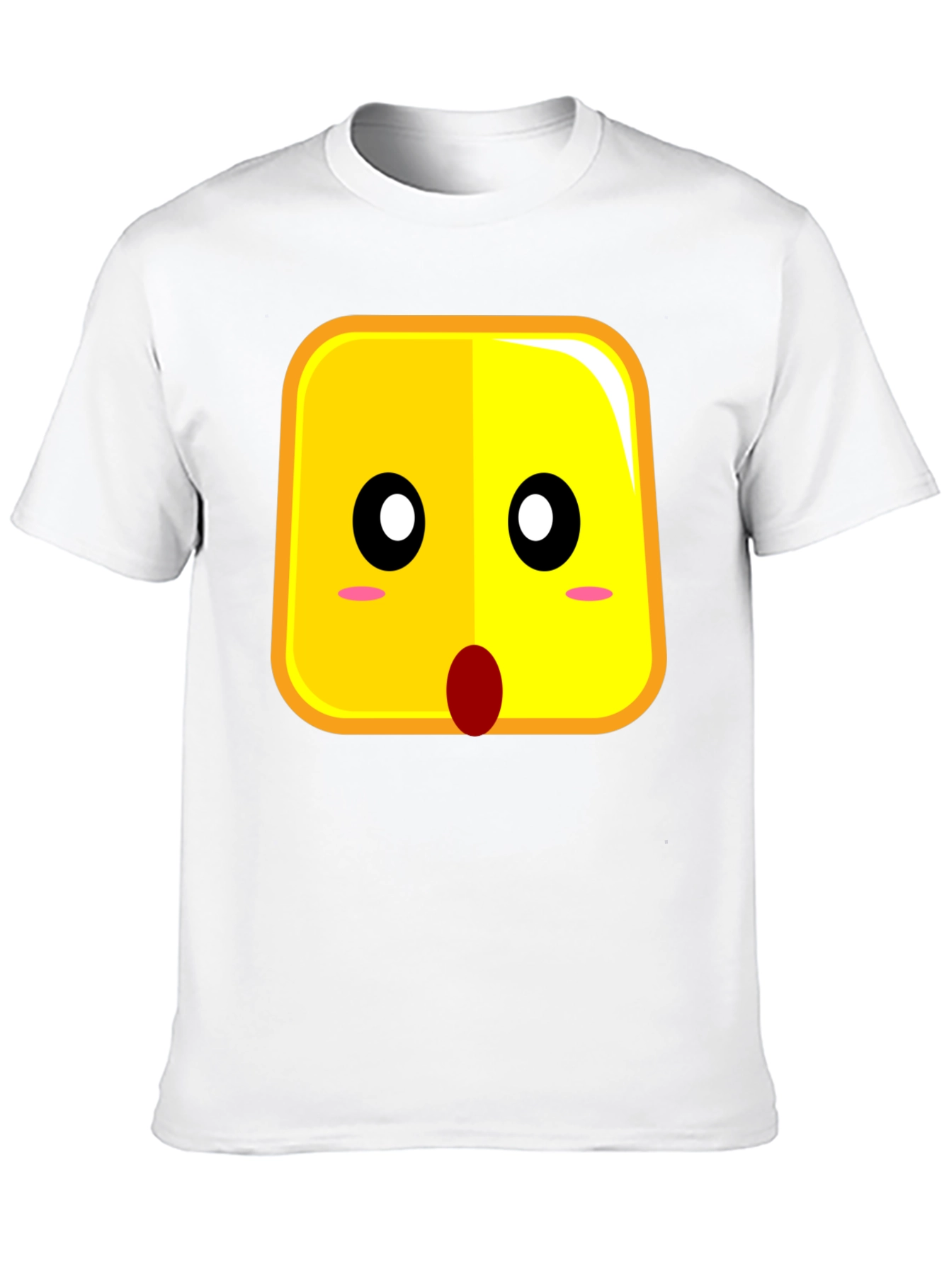 Surprised Emoji Black Cotton T-Shirt