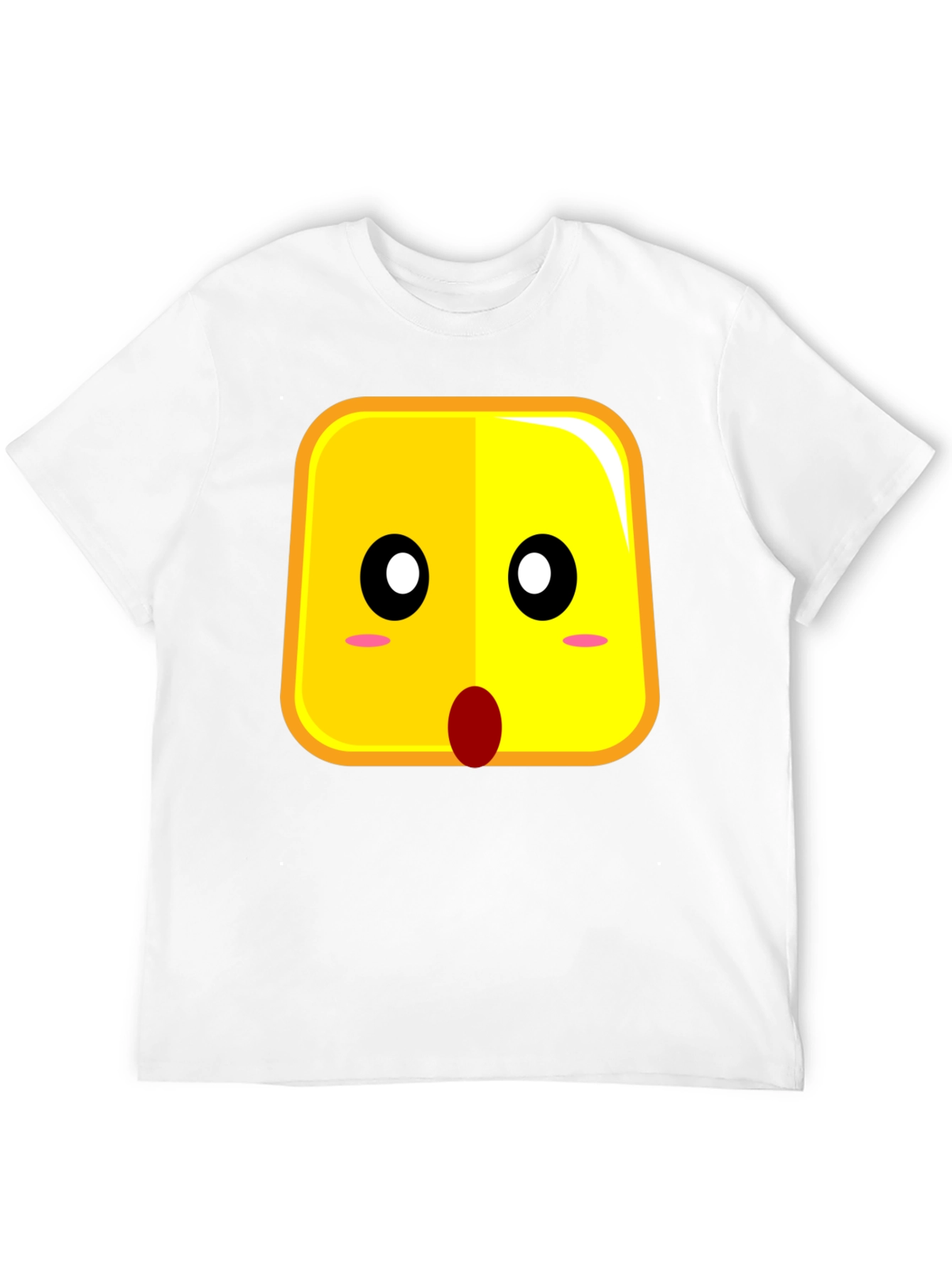 Surprised Emoji Black Cotton T-Shirt