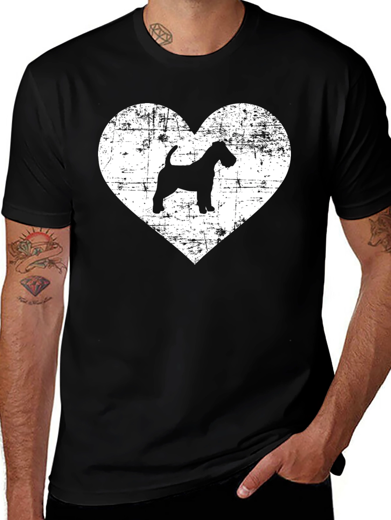 Dog Breed Heart Graphic Tee - Black